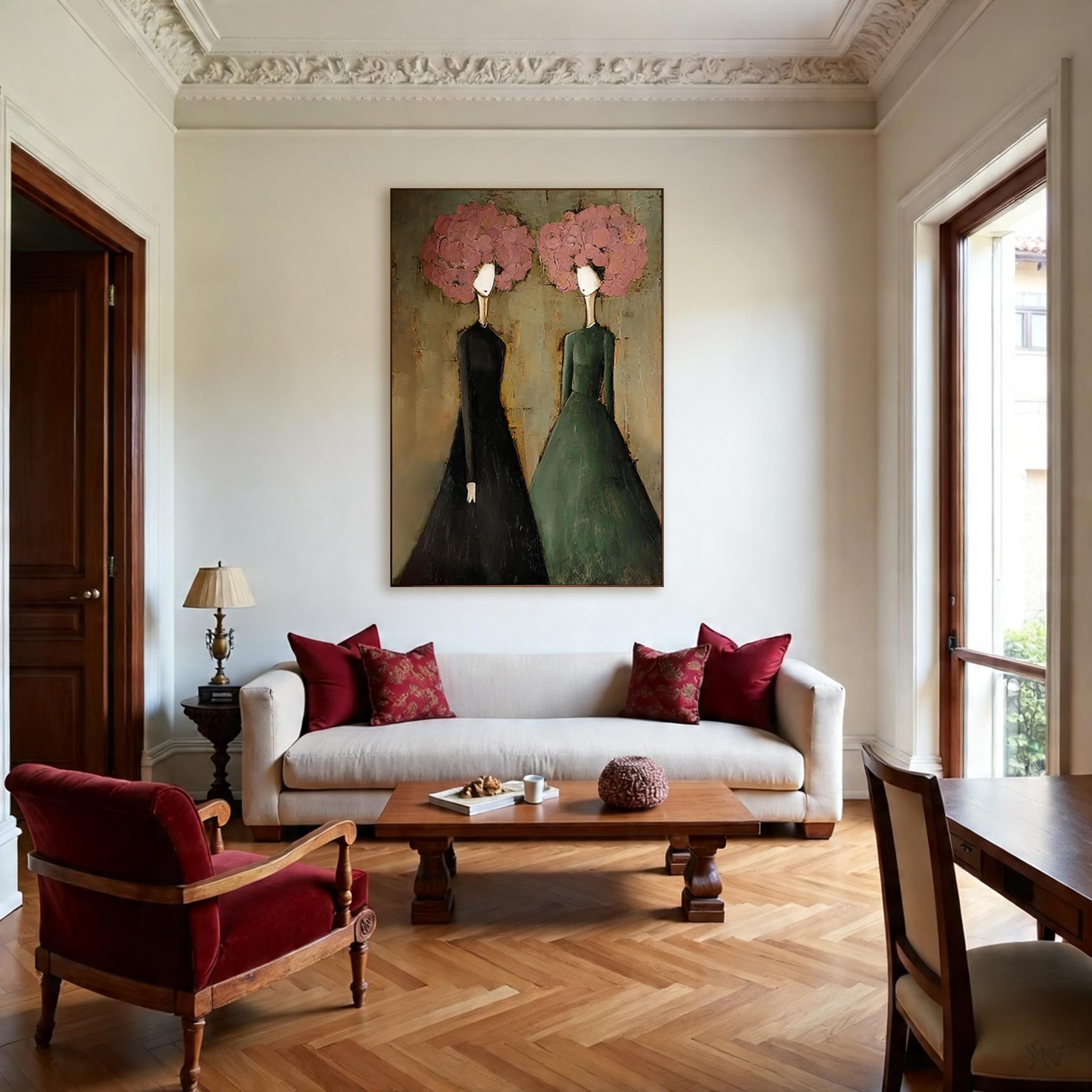 Abstract Women Wall Art – Modern Figurative Canvas Painting #CP027
