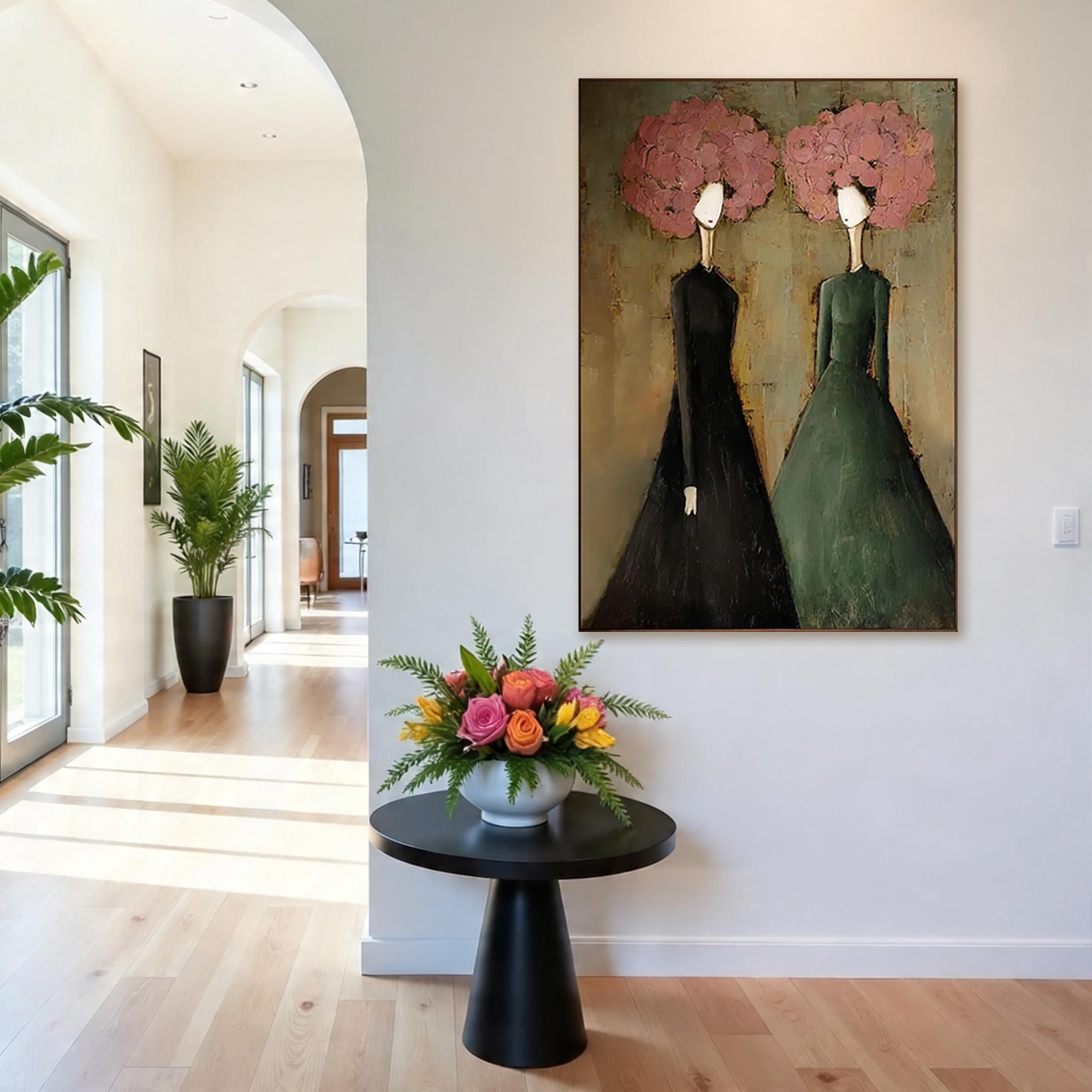 Abstract Women Wall Art – Modern Figurative Canvas Painting #CP027