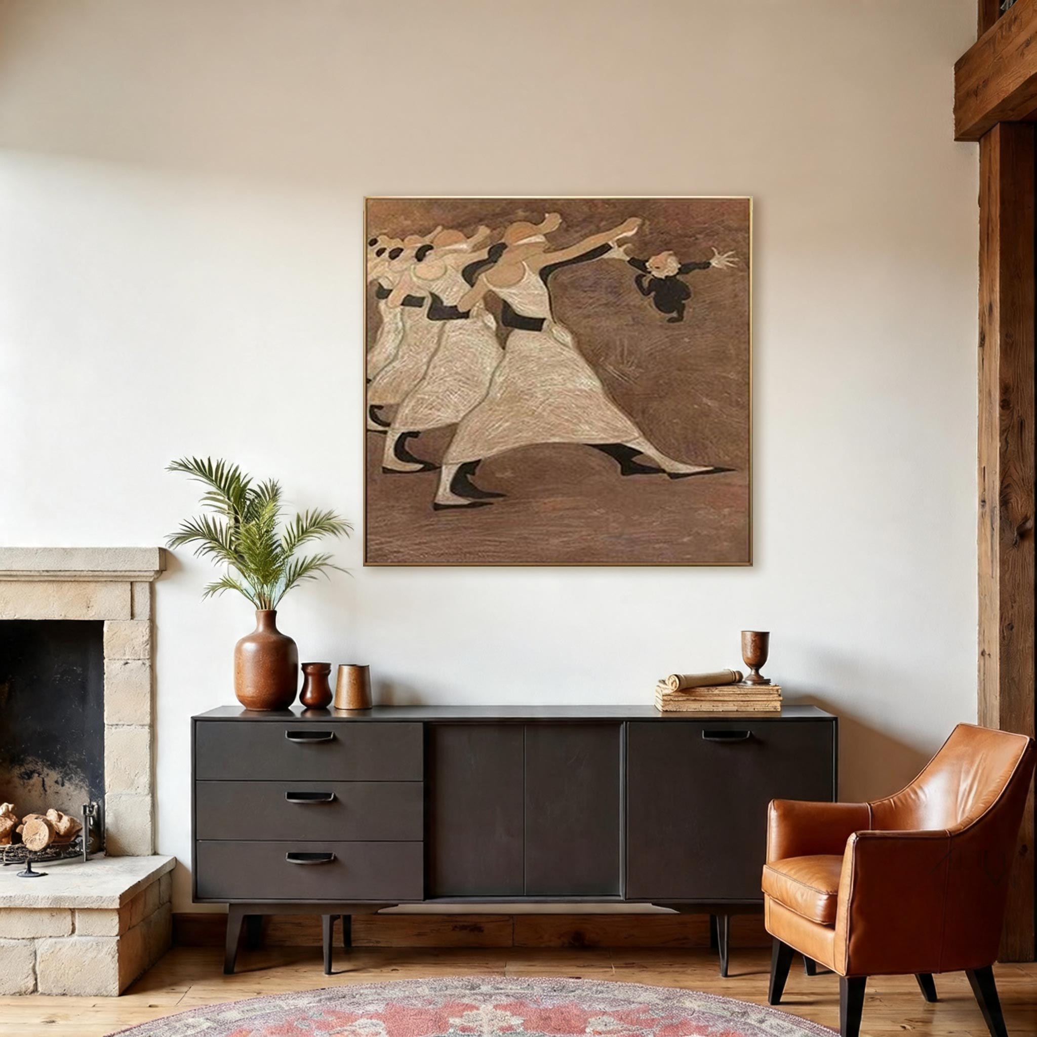 Abstract Dancers Wall Art – Modern Figurative Canvas Painting #CP028