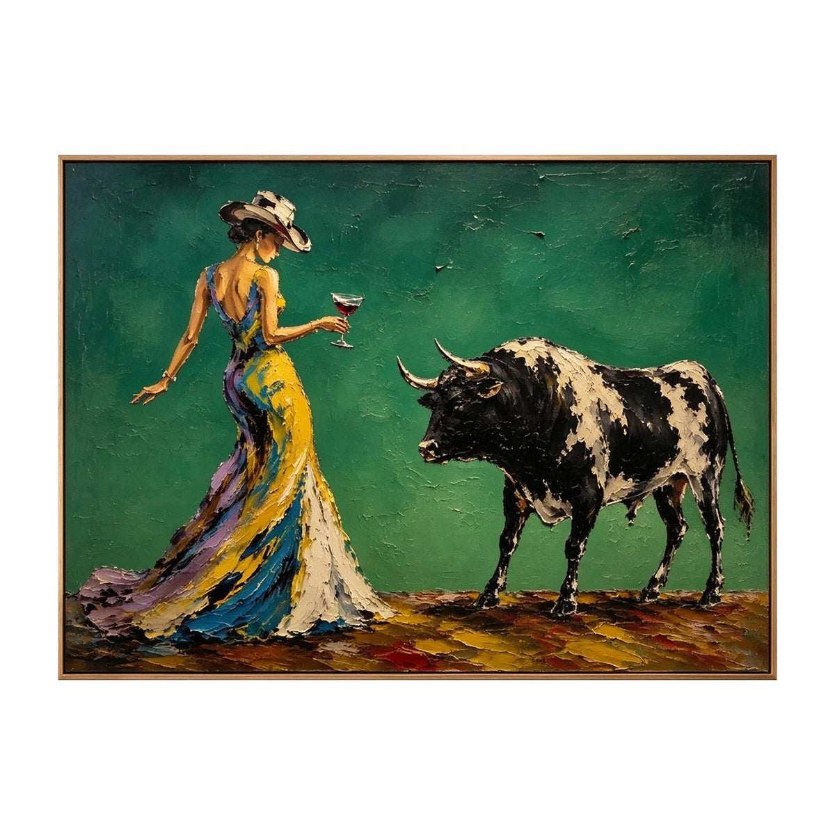 Face to Face – Impasto Figurative Bullfighting Painting #CA007