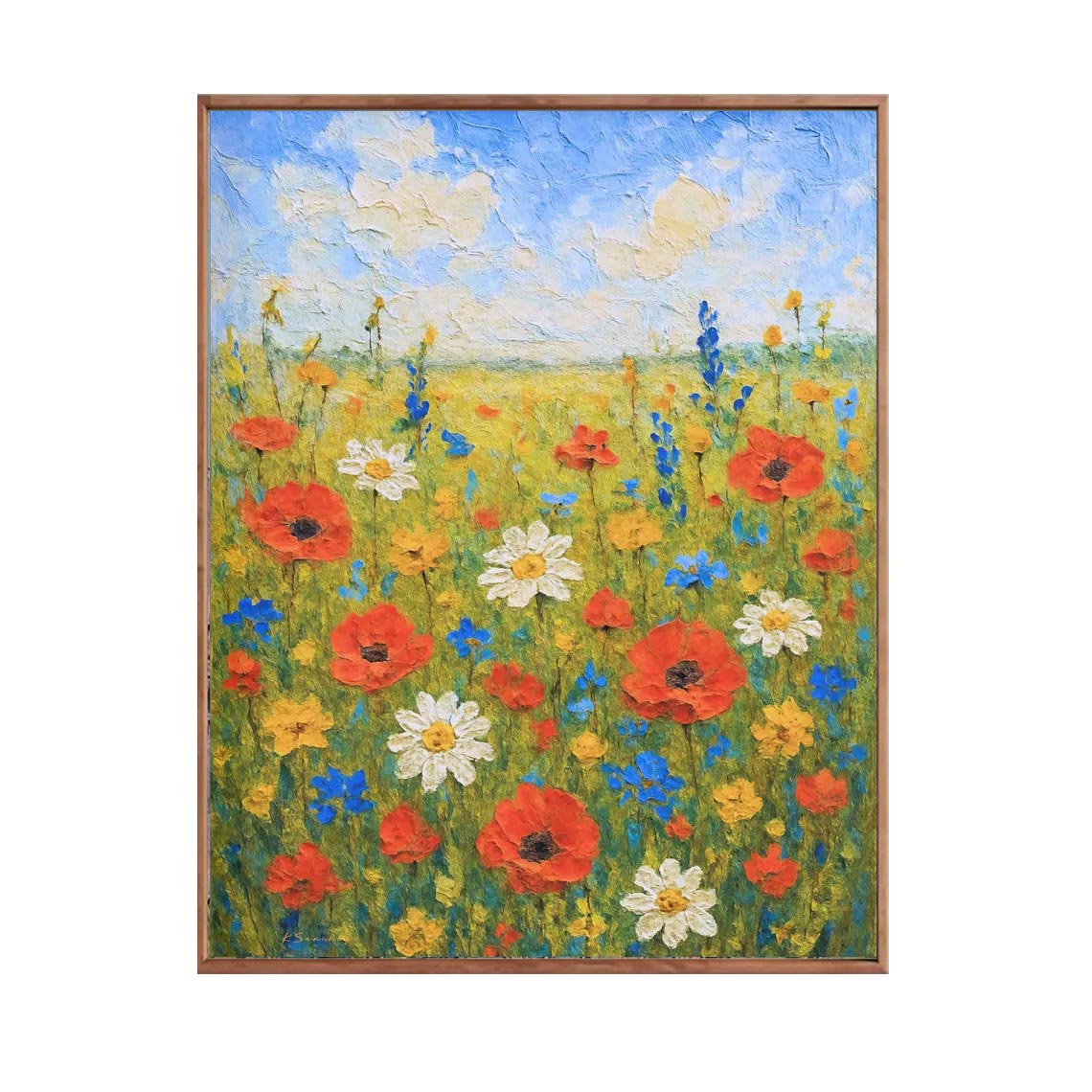 Colorful Poppy Meadow Wall Art #FL069