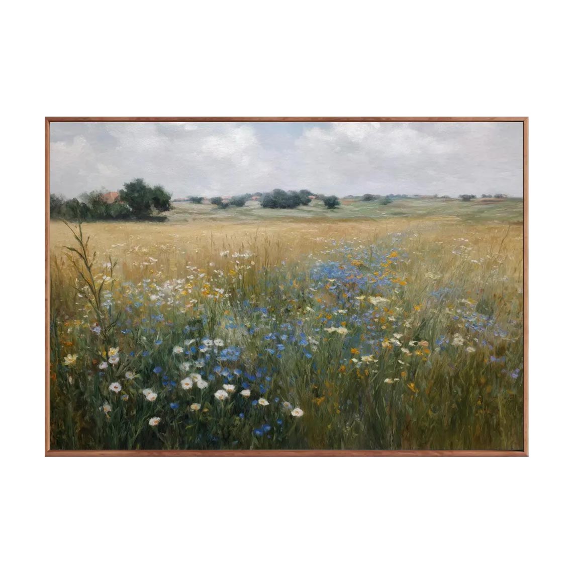 Blue Wildflower Meadow Wall Art #FL066