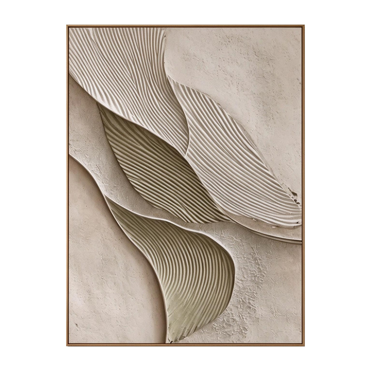 Leaf Fold – 3D Textured Minimalist Plaster Art #CA006