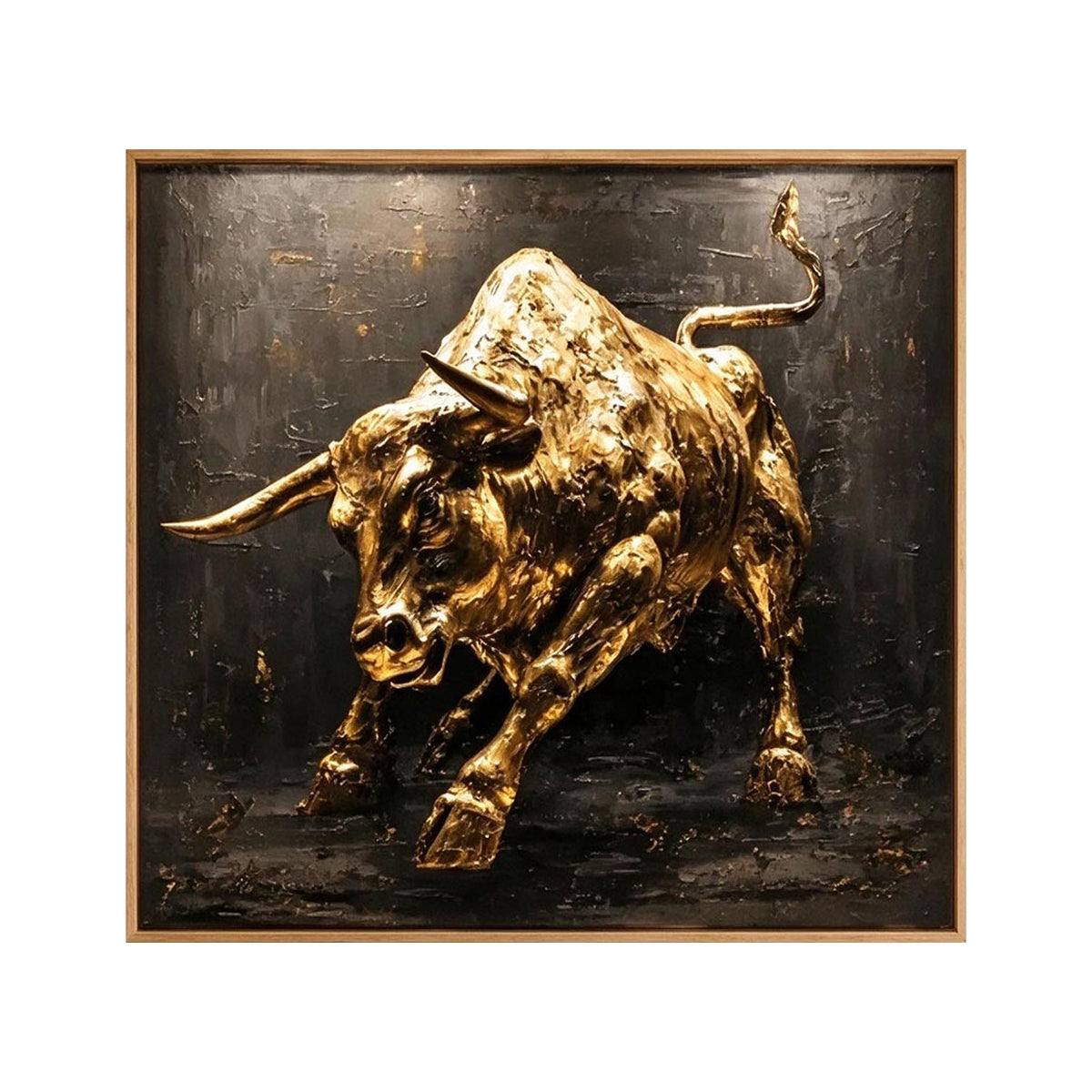 Golden Bull β Heavy Impasto Sculptural Animal Painting #AN033