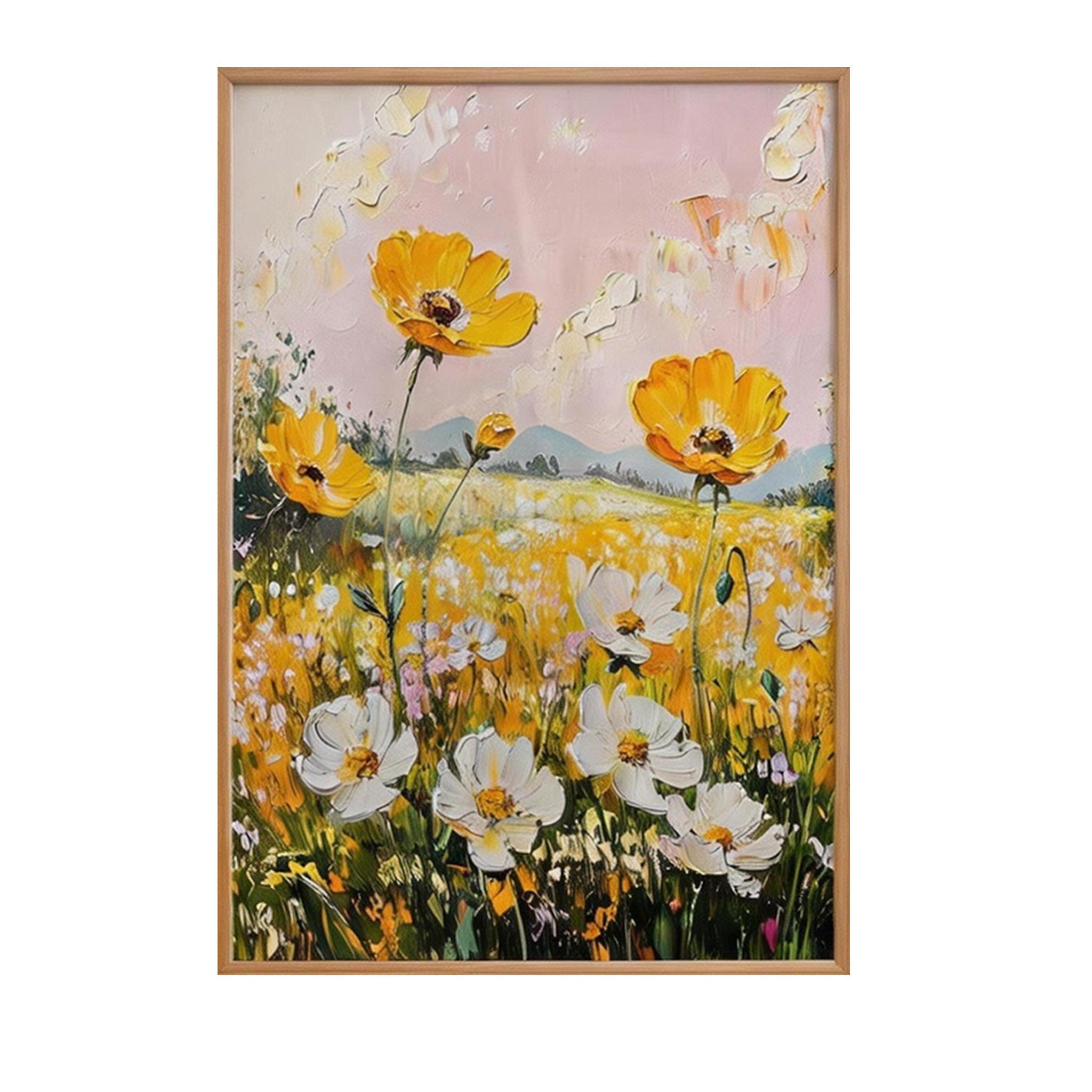 Golden Bloom Landscape Wall Art #FL043