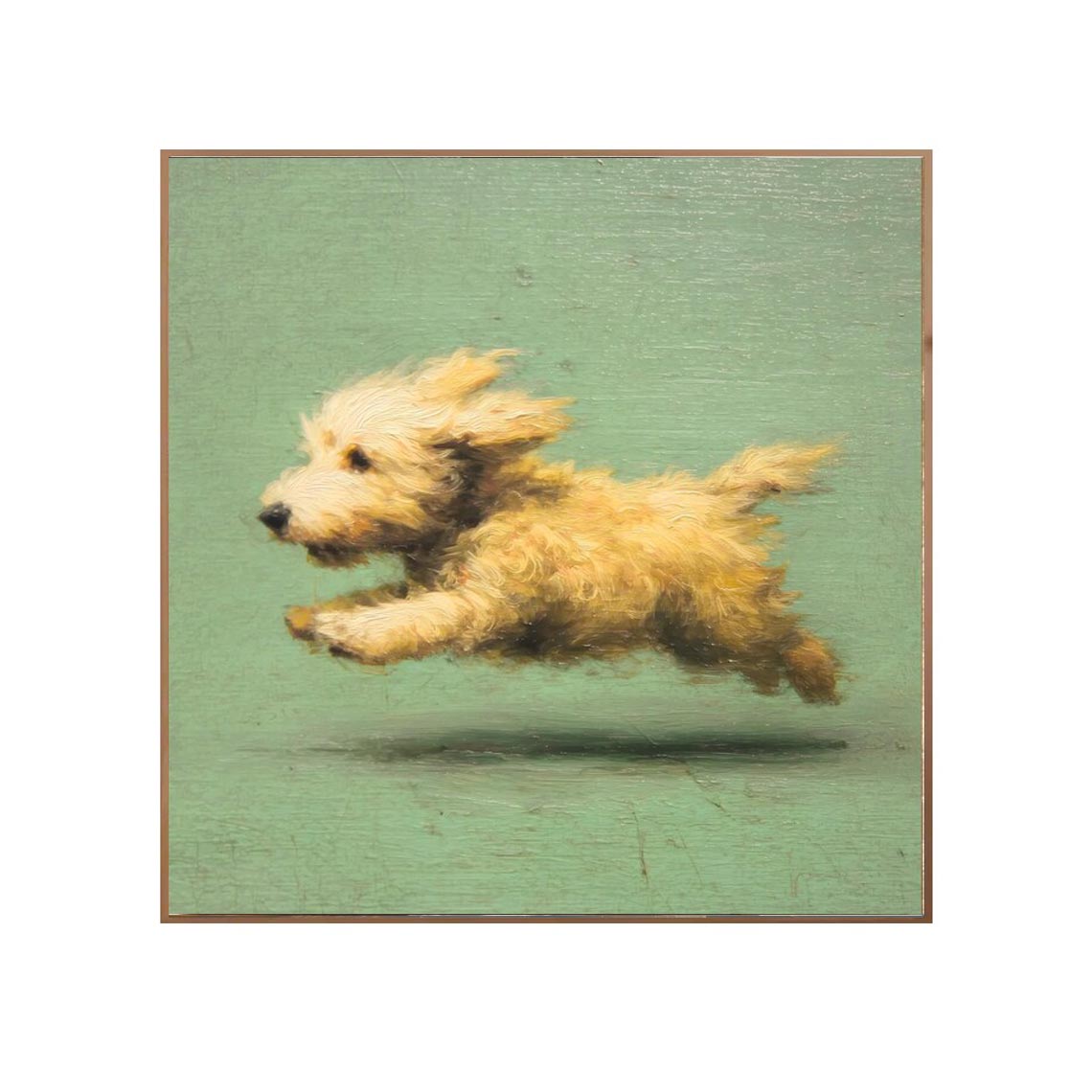 Running Golden Puppy Wall Art #AN030