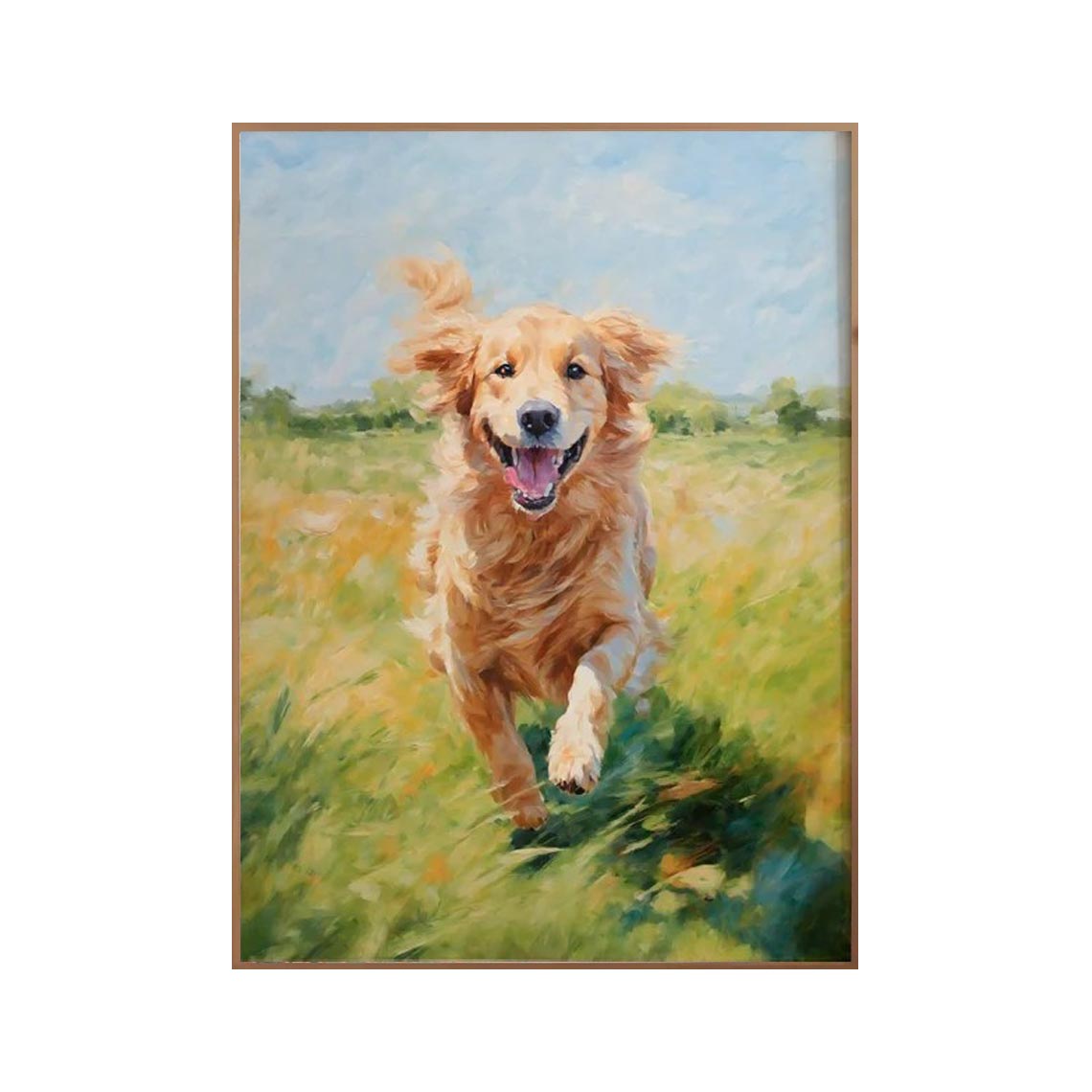 Running Golden Retriever Wall Art #AN018