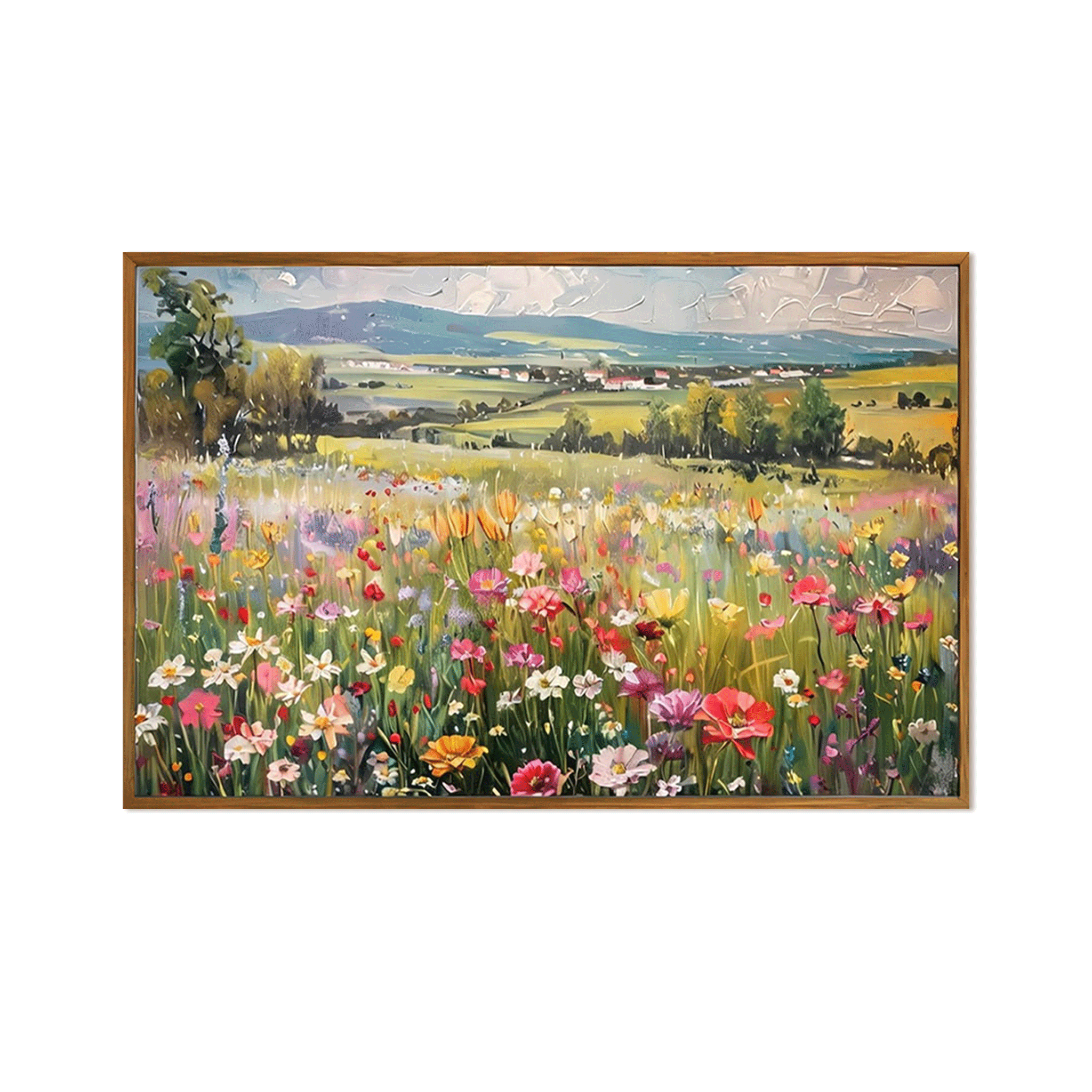 Wildflower Meadow Landscape Wall Art #FL073