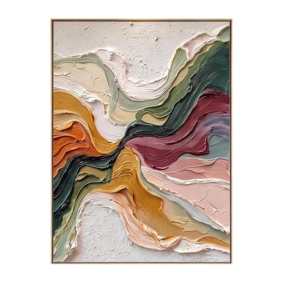 Converging Currents – Heavy Impasto Abstract Painting #CA009