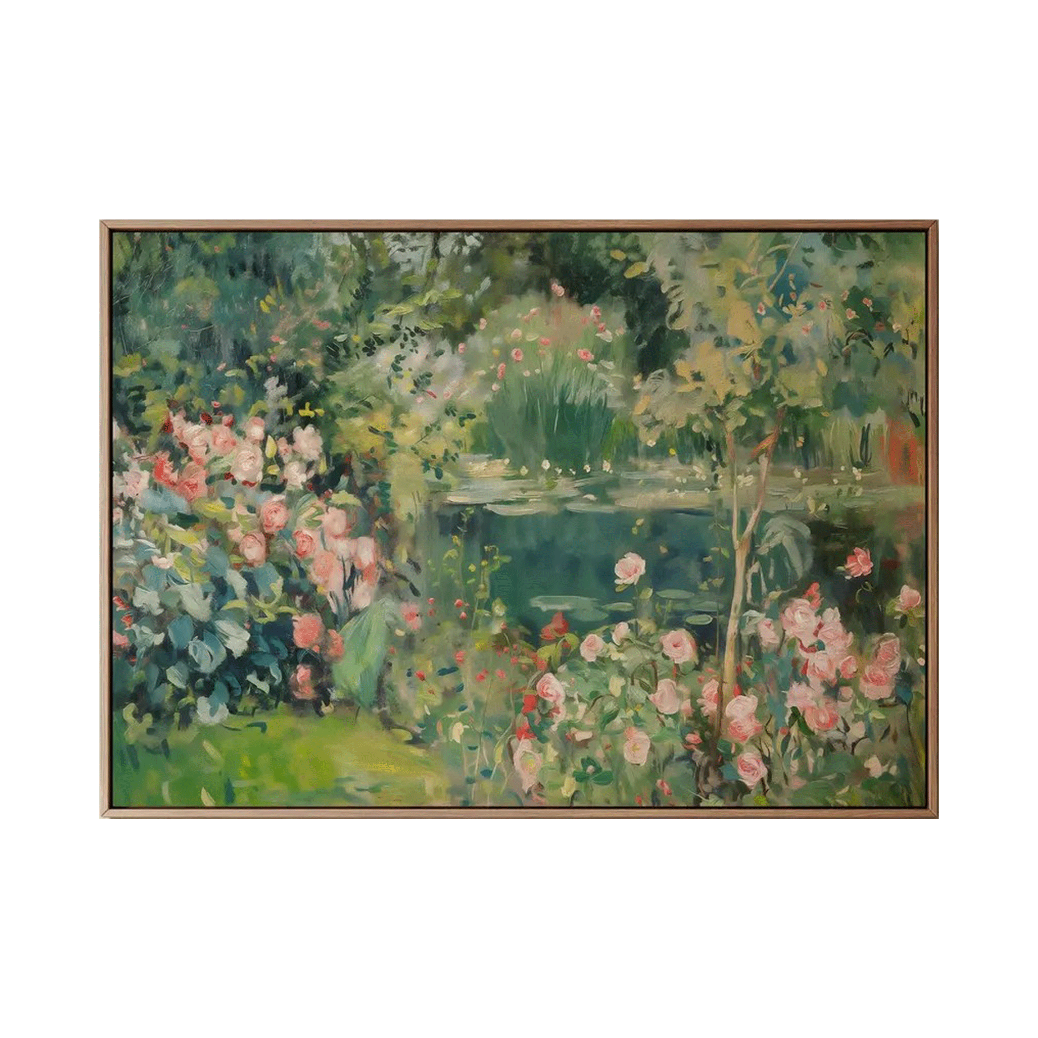 Rose Garden Pond Wall Art #FL075