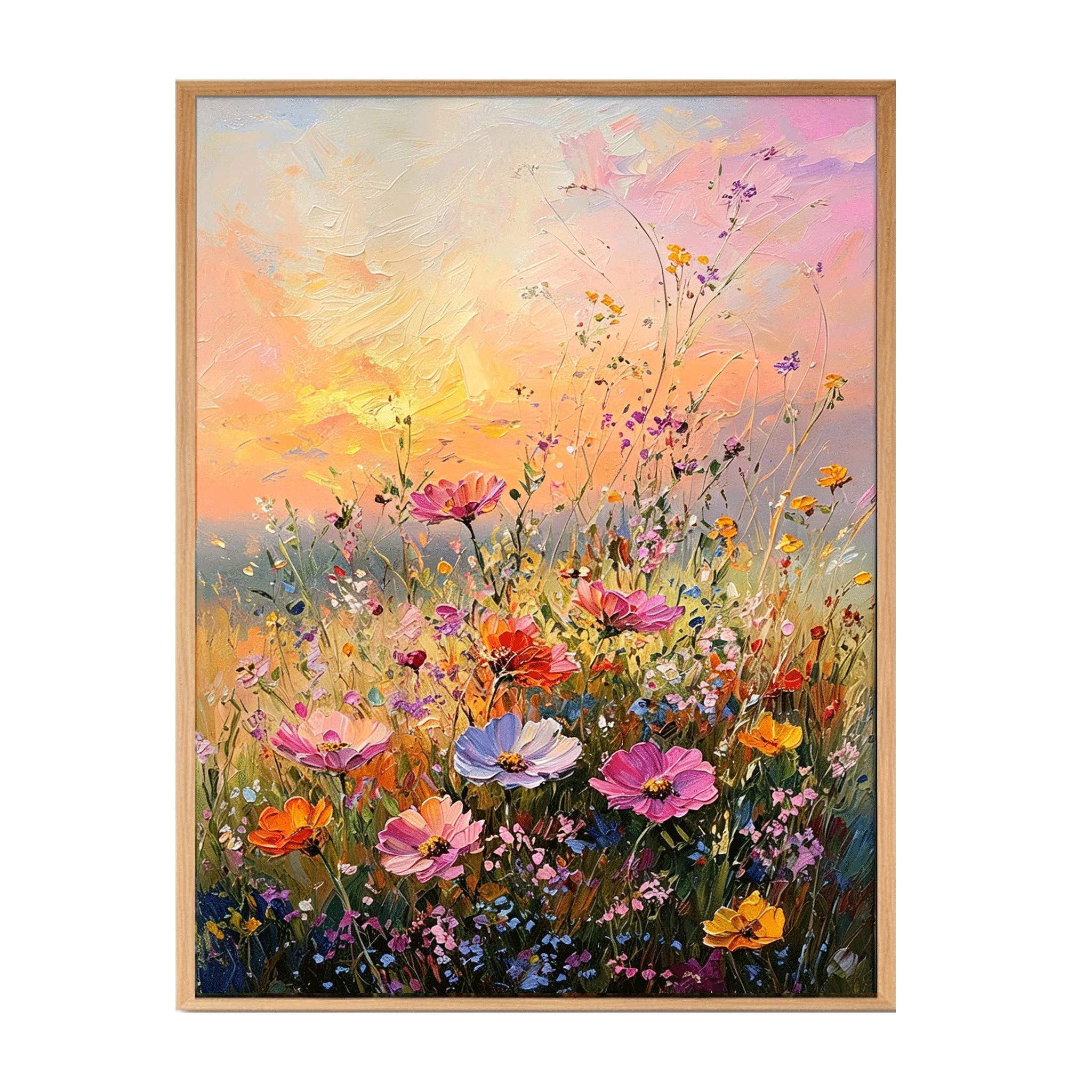 Sunset Wildflower Meadow Wall Art #FL045