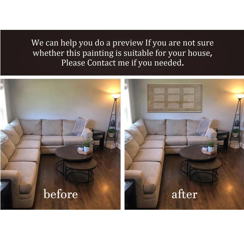 Vertical Textured Abstract Wall Art with Figures – Modern Orange Canvas #CP019