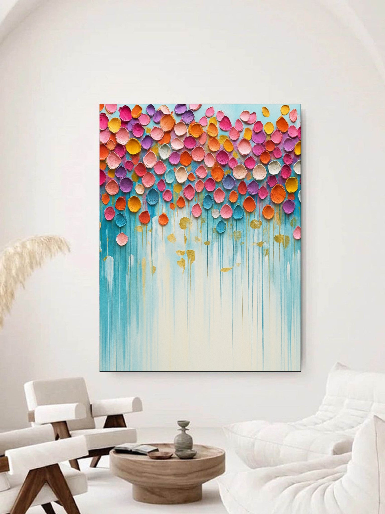 Colorful Abstract Textured Painting Canvas #AT001