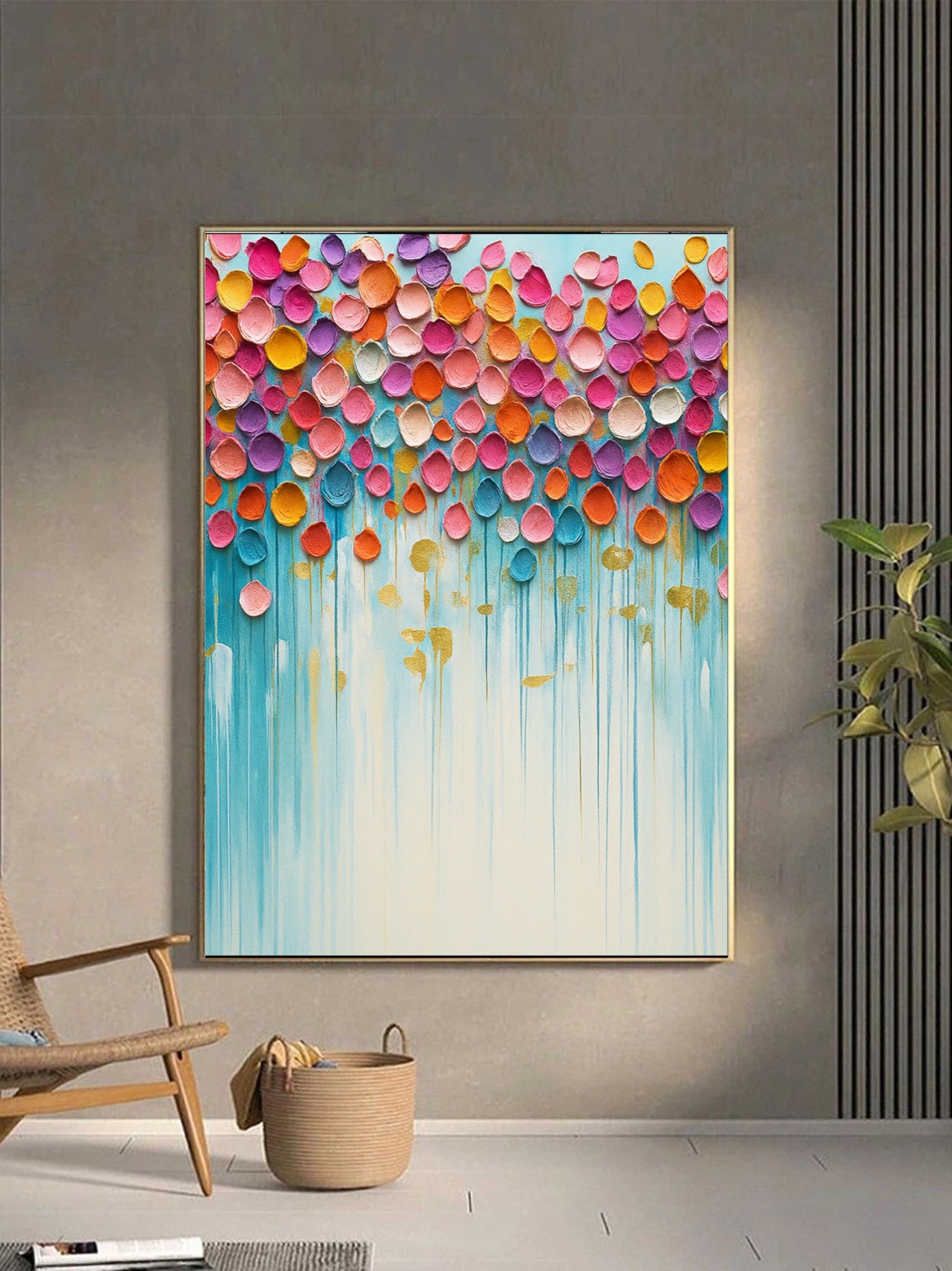 Colorful Abstract Textured Painting Canvas #AT001