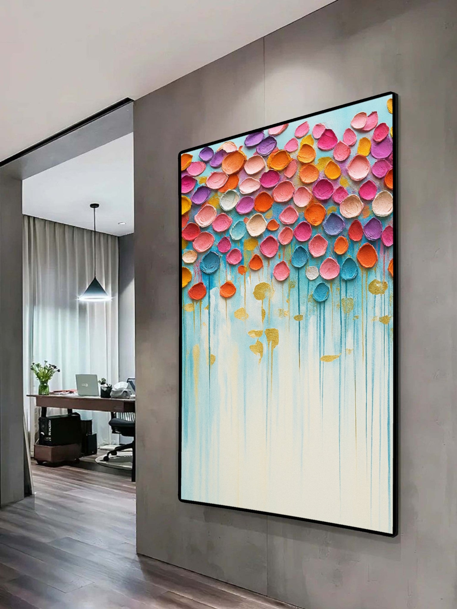 Colorful Abstract Textured Painting Canvas #AT001