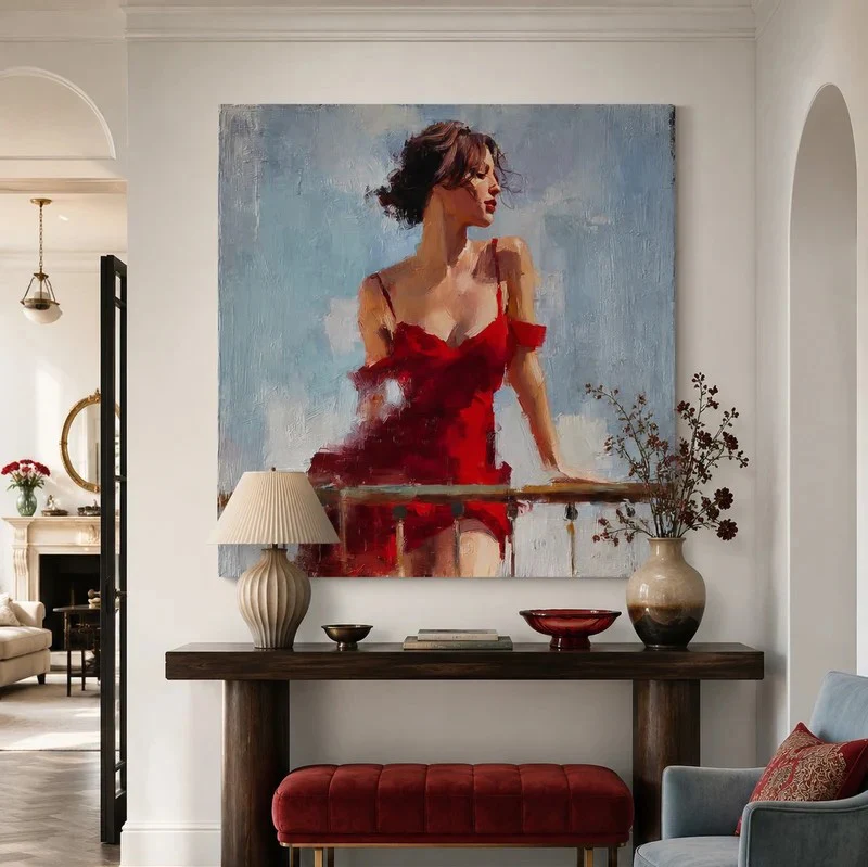 Woman in Red β Impressionist Figurative Portrait Painting #CP085