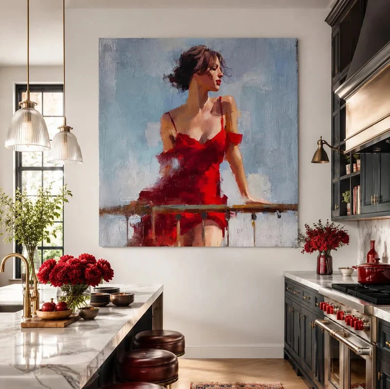 Woman in Red – Impressionist Figurative Portrait Painting #CP085