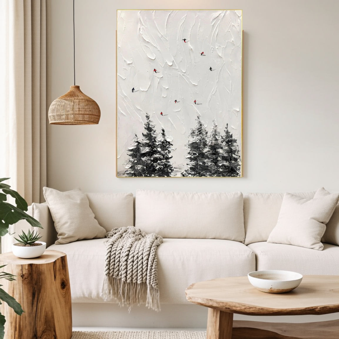 Minimal Black & White Landscape Painting #PB001