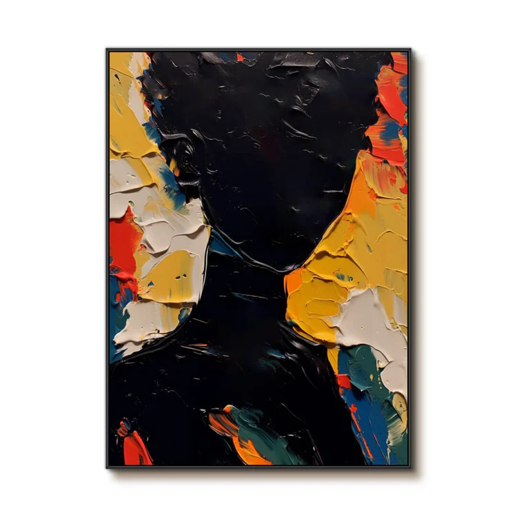 Abstract Portrait Texture Wall Art #MA014