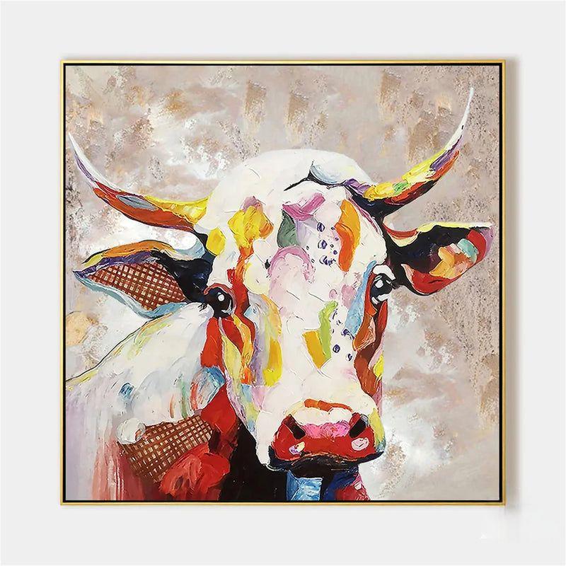 Abstract Animal Art Cow Texture Wall Art #AT027