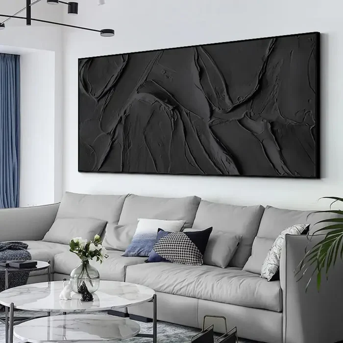 Plaster Wall Art Black Minimalist #BT009