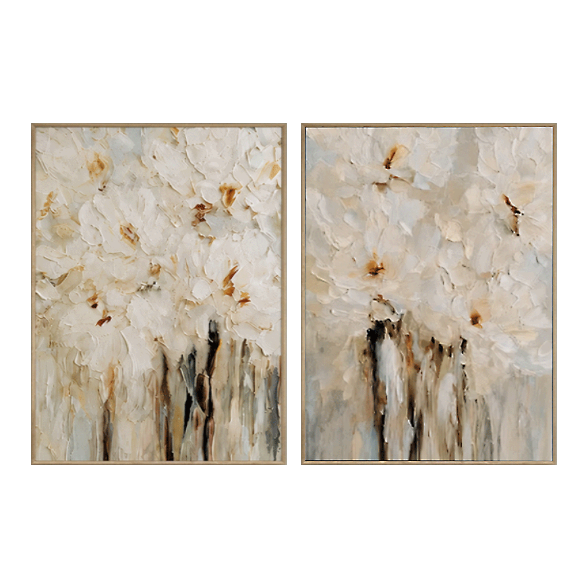Custom Framed Diptych (21" × 28" Each) #MA013 – Gold Frame