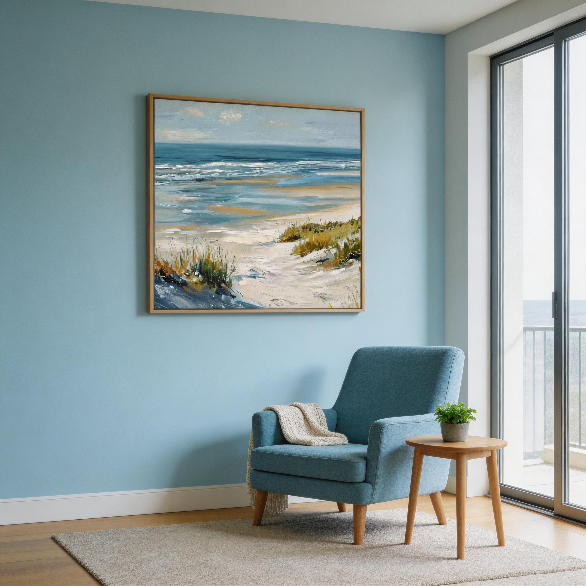 Dune Path — Coastal Landscape Canvas Wall Art with Sea Grass & Ocean View #CP051