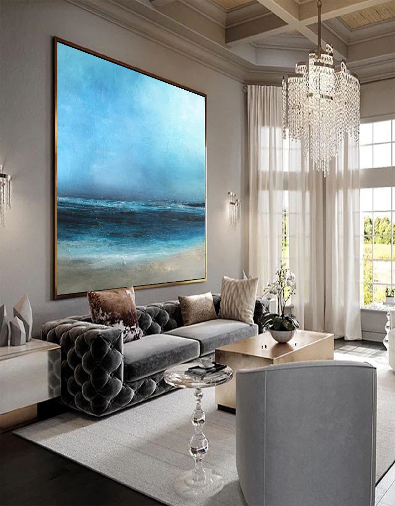 Blue Textured Minimalist Wall Art #BL004