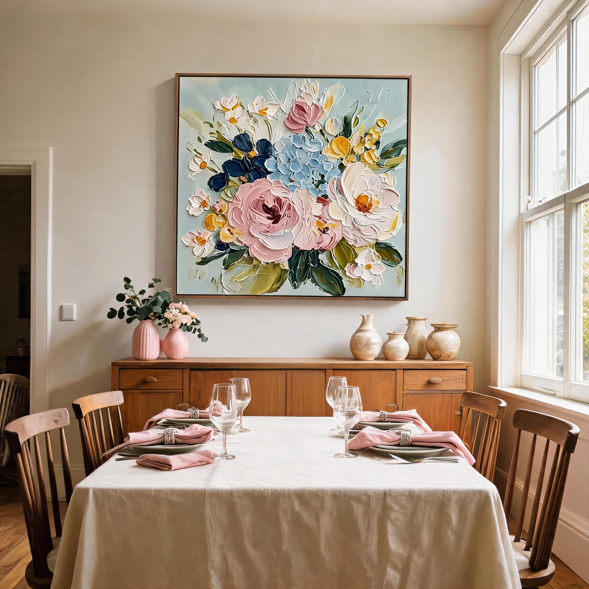Pastel Garden Bouquet Wall Art #FL018