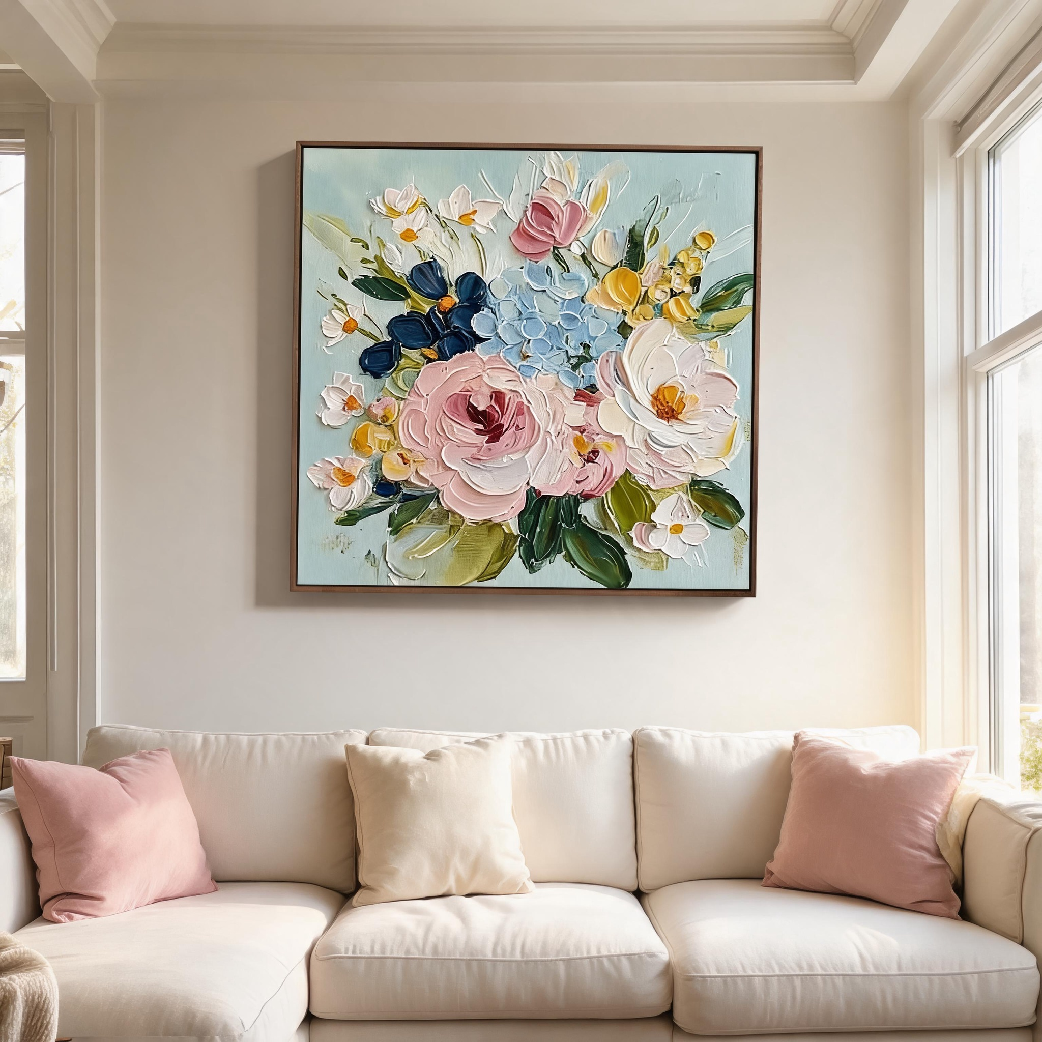 Pastel Garden Bouquet Wall Art #FL018