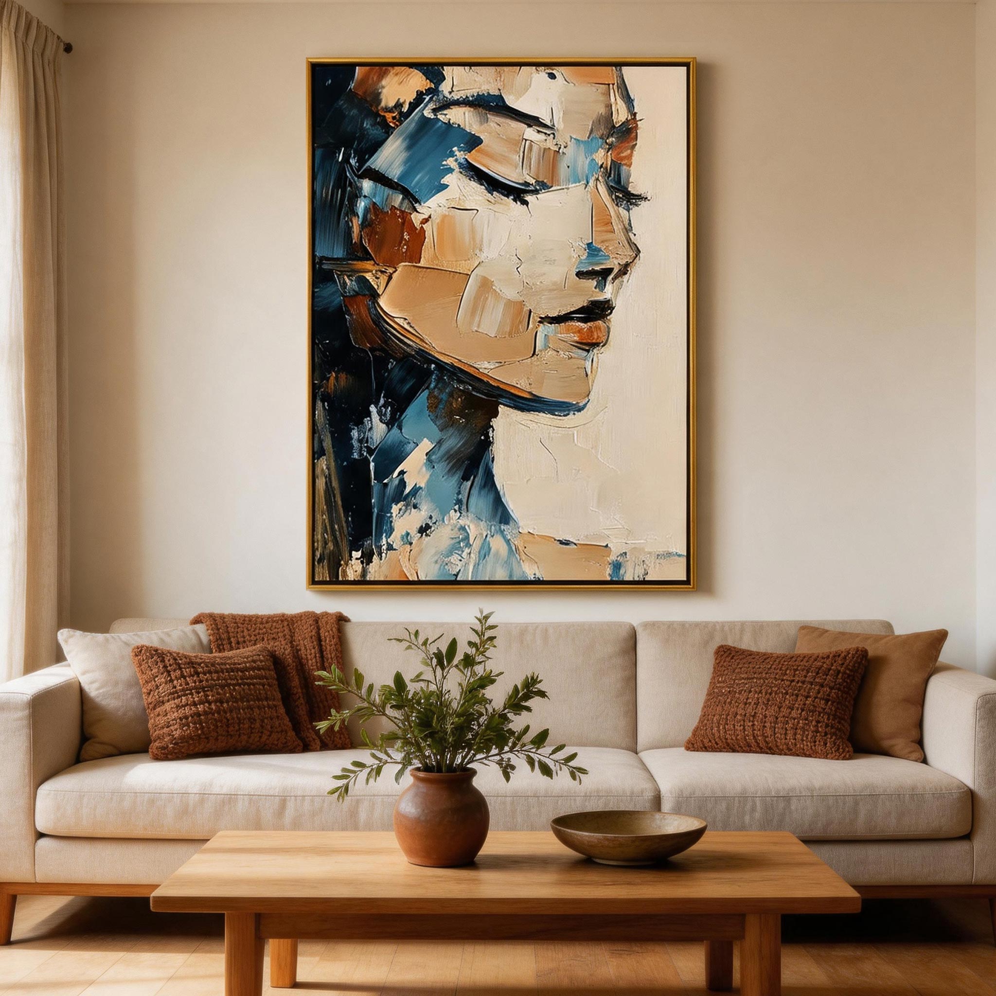 Abstract Face | Modern Neutral Portrait Art #AB021