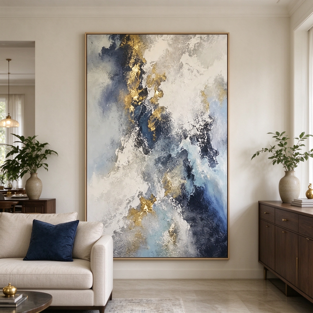 Golden Veins – Heavy Impasto Abstract Painting #CP086