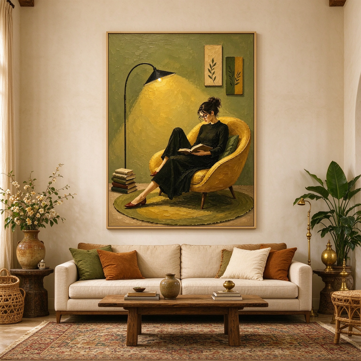 The Reading Nook – Textured Impasto Figurative Painting #CA008