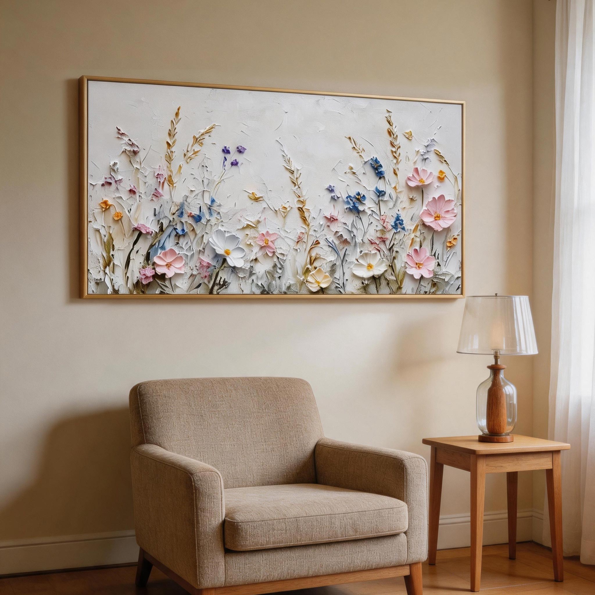 Pastel Wildflower Meadow Wall Art #FL034
