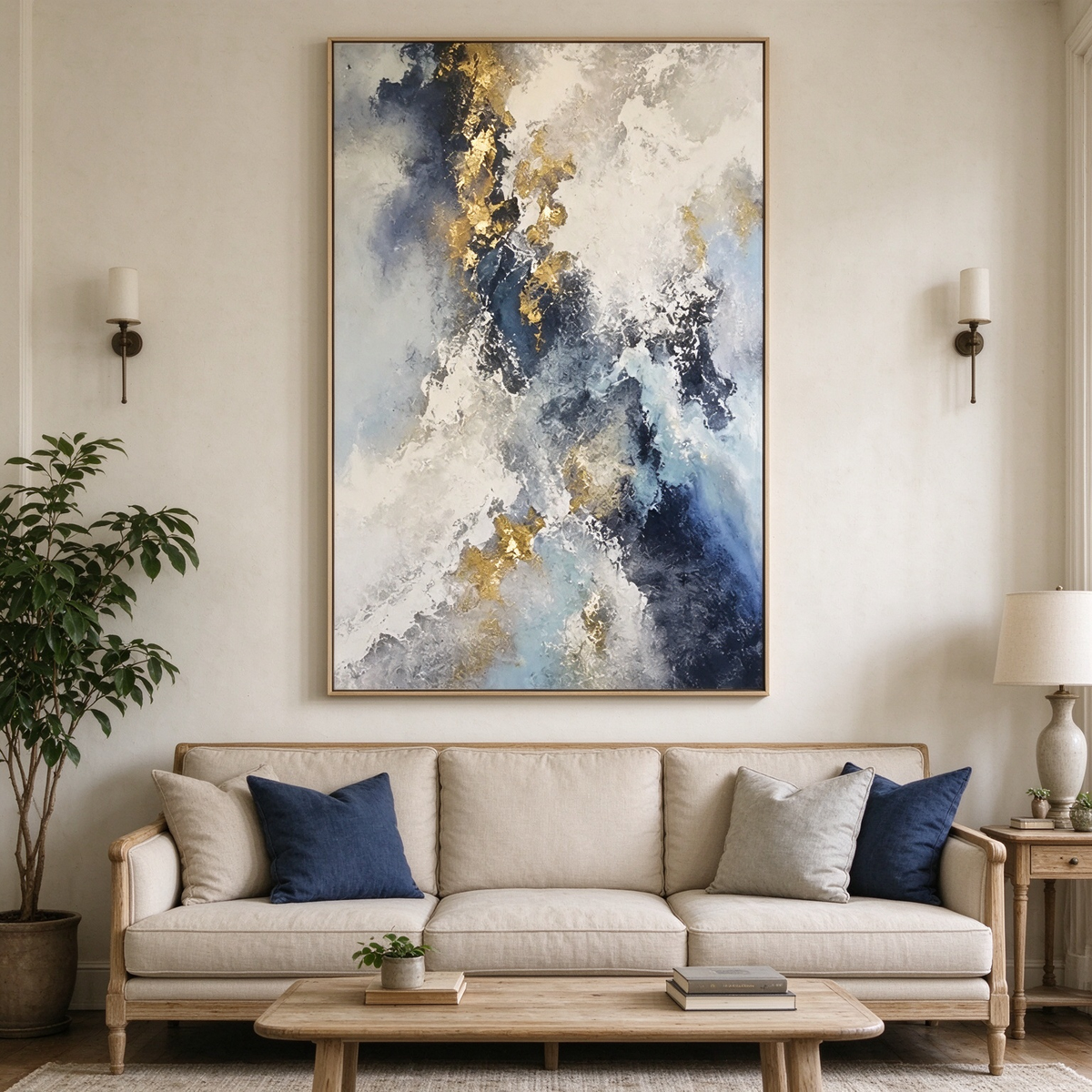 Golden Veins – Heavy Impasto Abstract Painting #CP086