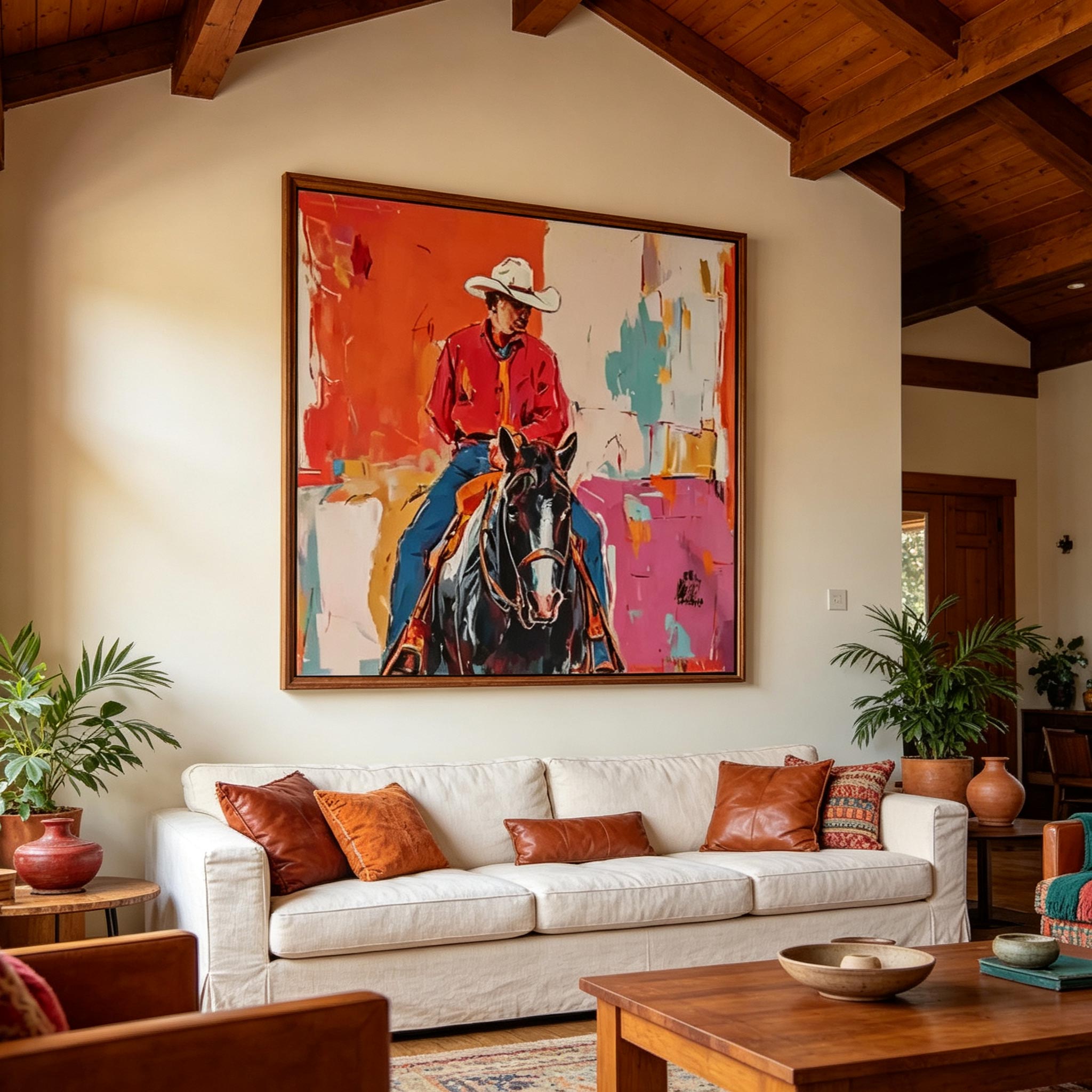 Vivid Rider – Modern Expressionist Cowboy Painting #CP072