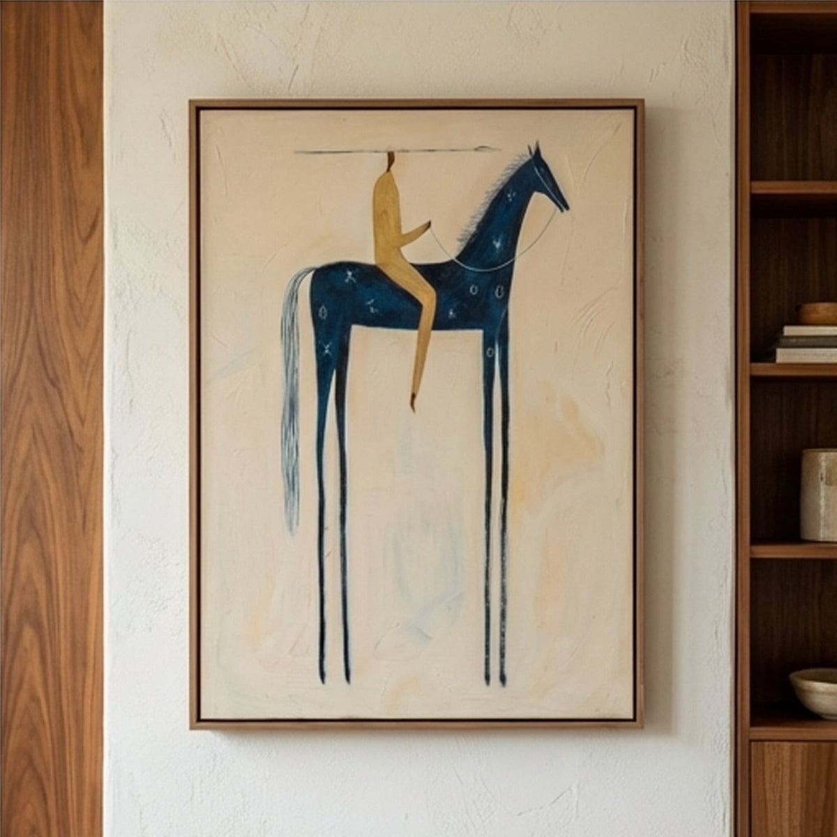 Starlit Rider – Whimsical Geometric Horse Painting #HA064