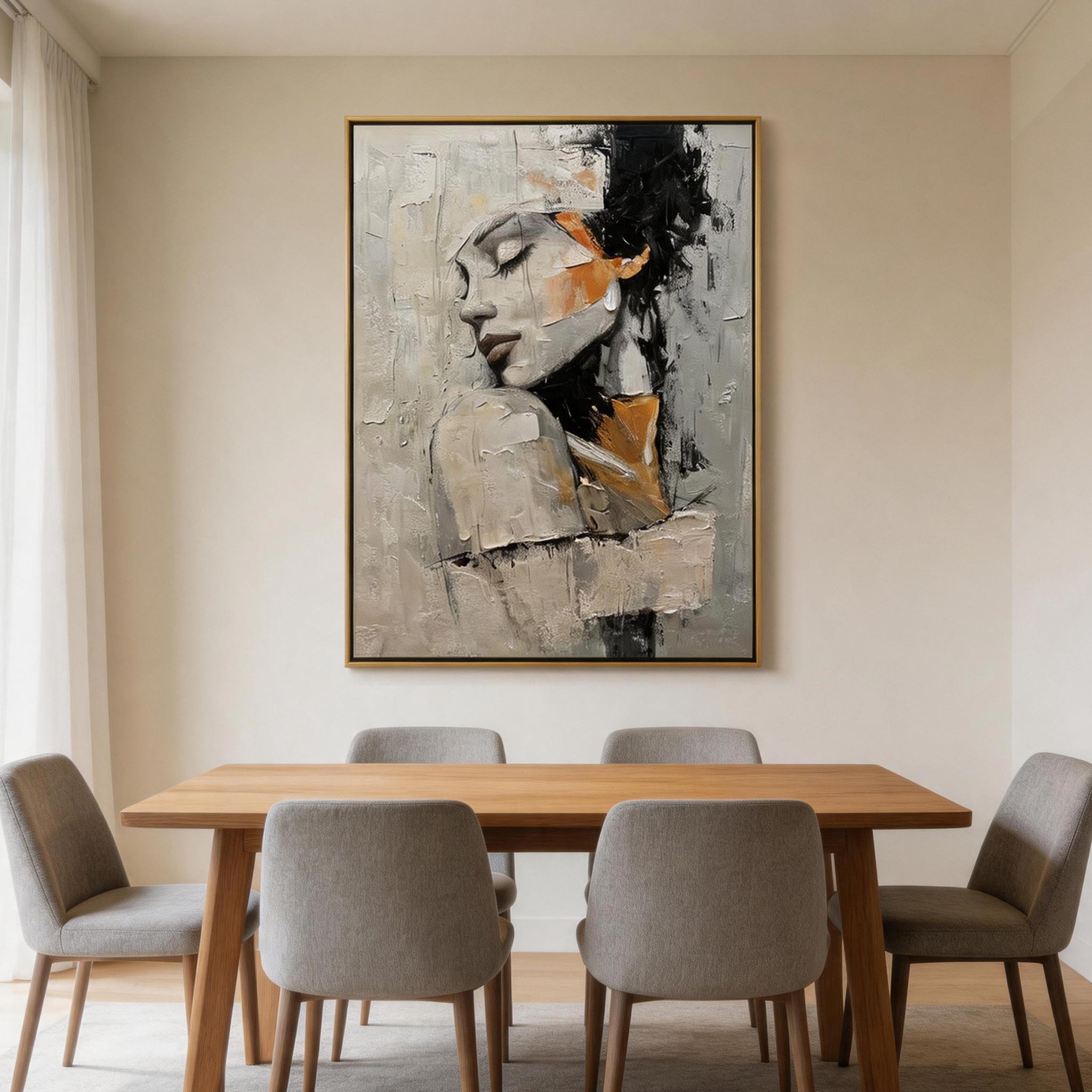 Neutral Portrait | Abstract Textured Wall Art #AB022