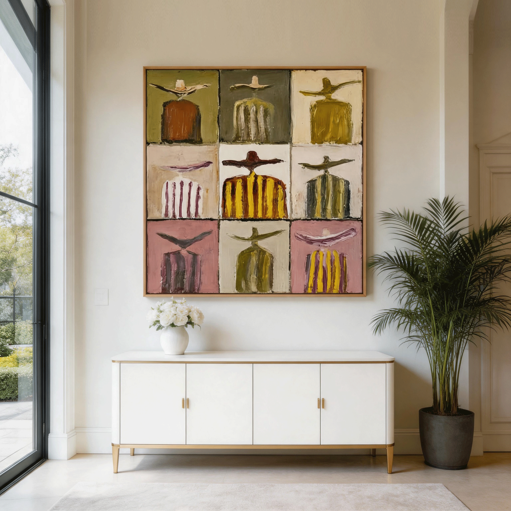 Modern Western Wall Art | Hand-Painted Cowboy Oil Painting #MA045