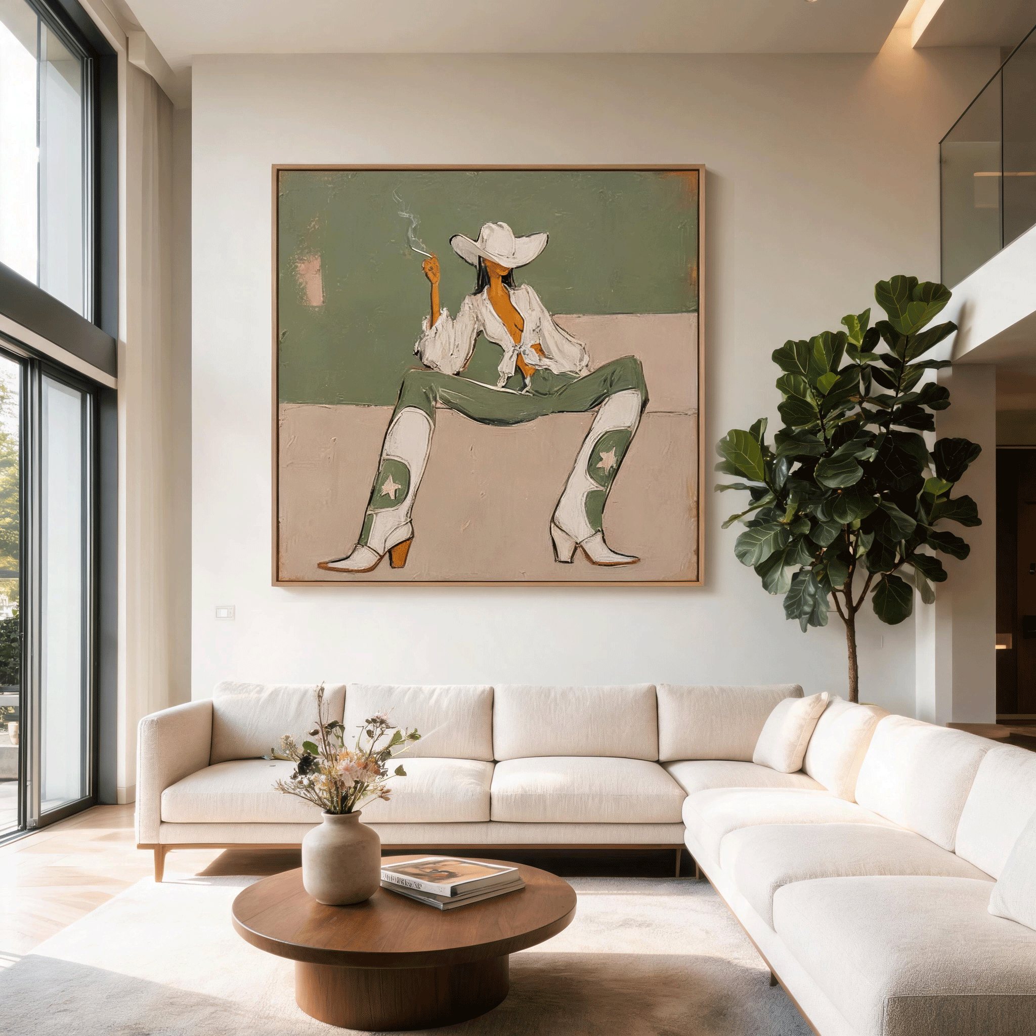 Cowgirl Wall Art | Western Figurative Oil Painting #CP062