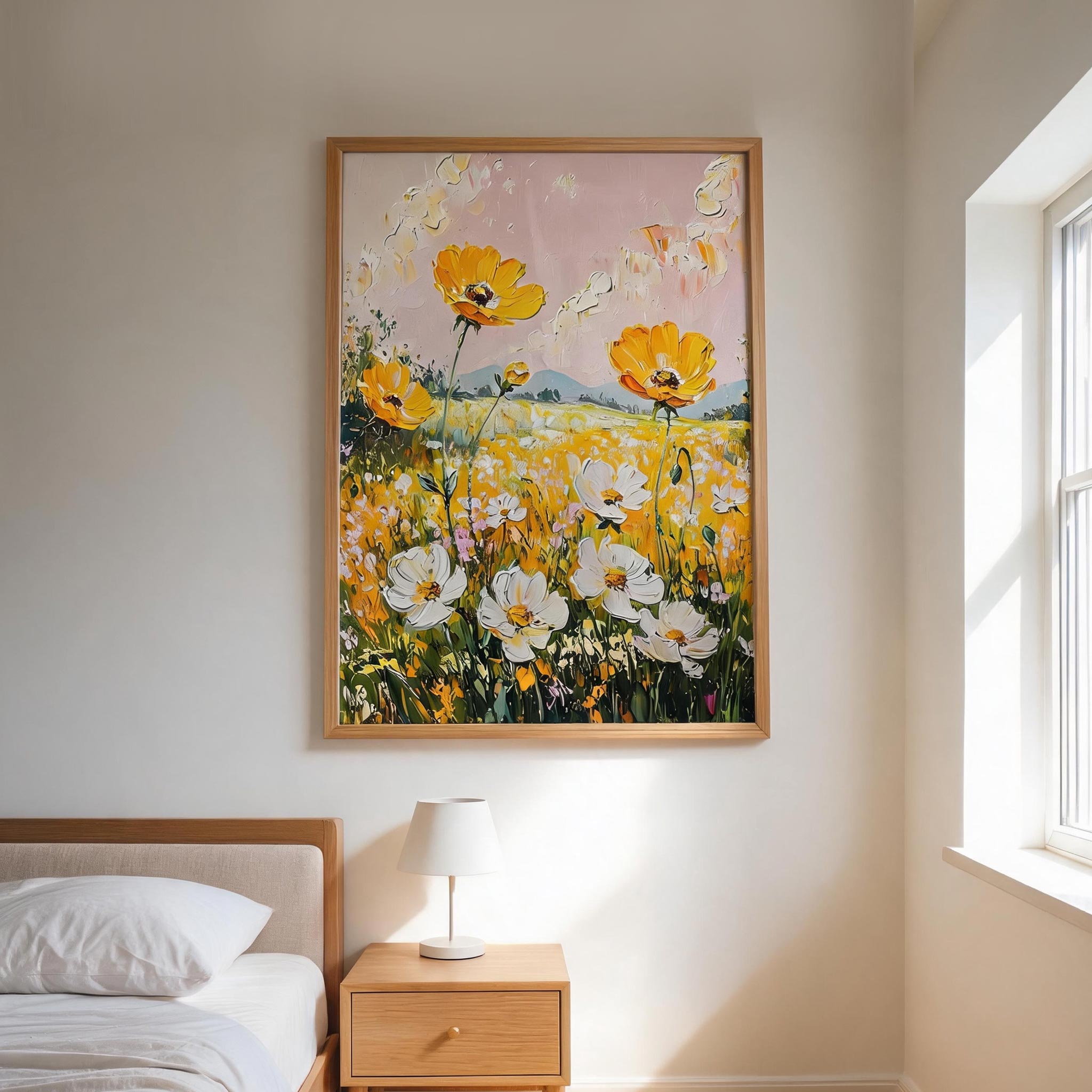 Golden Bloom Landscape Wall Art #FL043