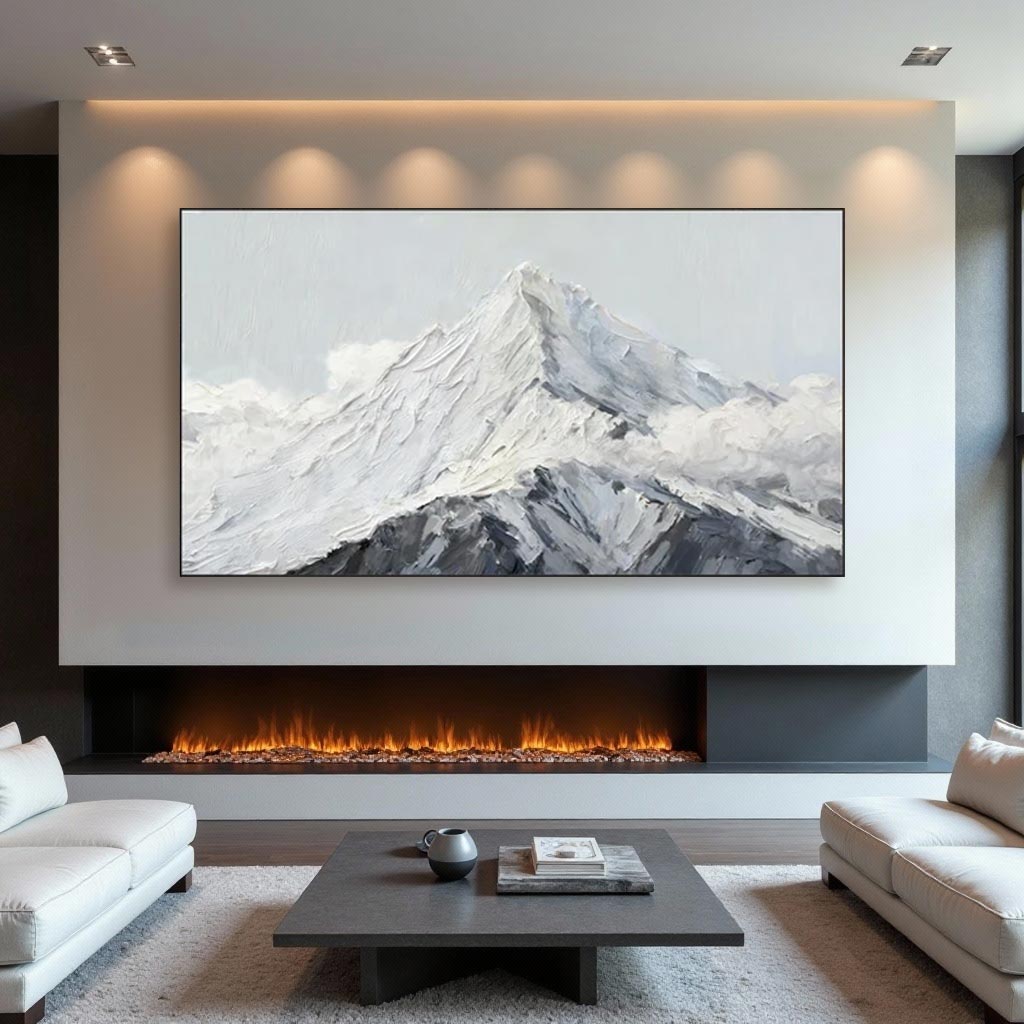Design Hand drawn Layered Texture Mountain Wall Art #MA001