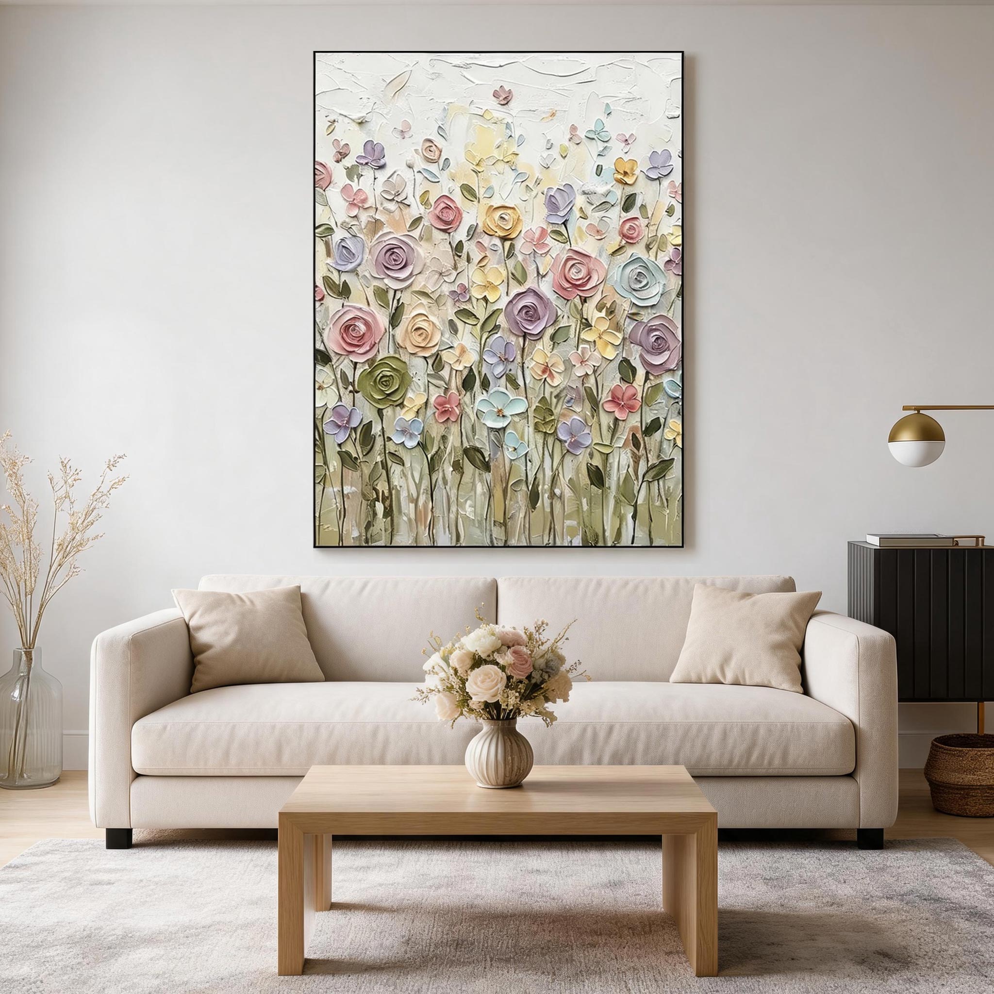 Pastel Floral Garden Wall Art #FL035