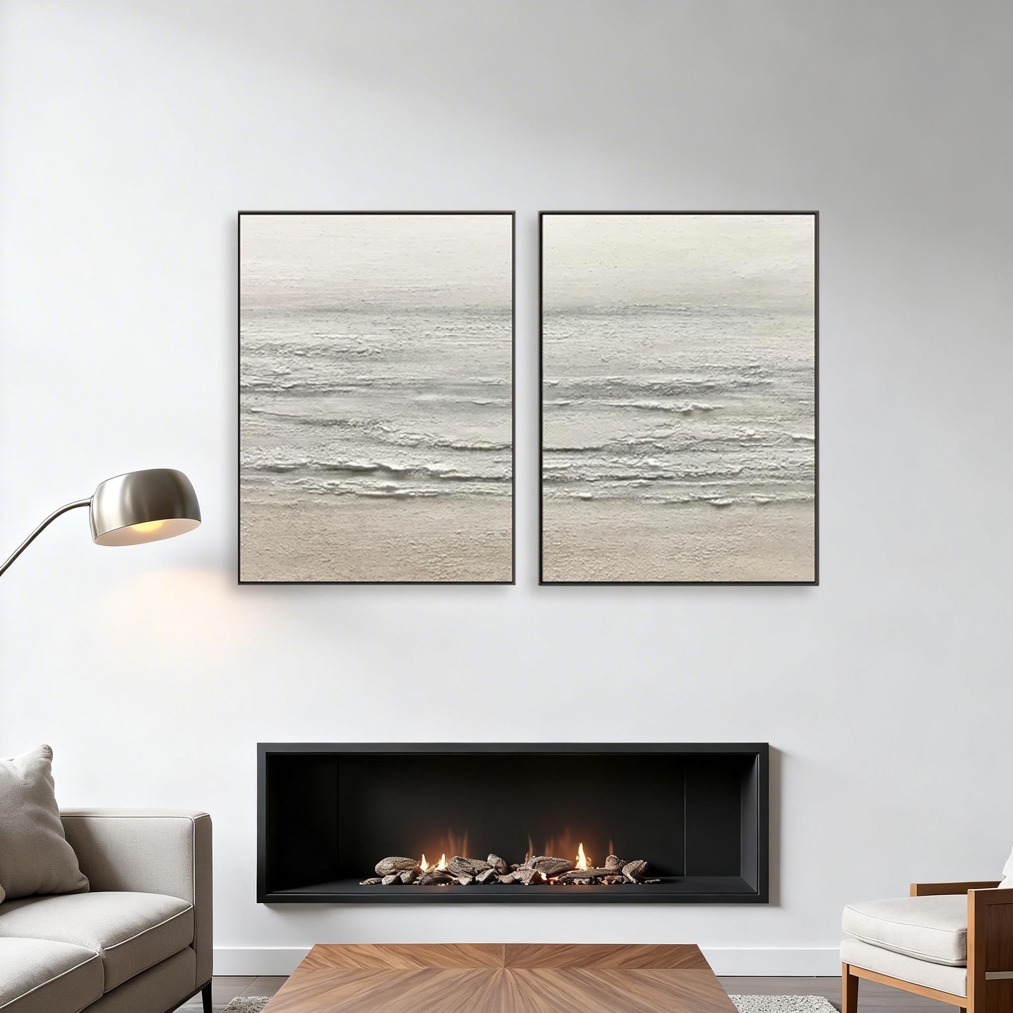 Minimalist Ocean Canvas Wall Art Set of 2 #CP005