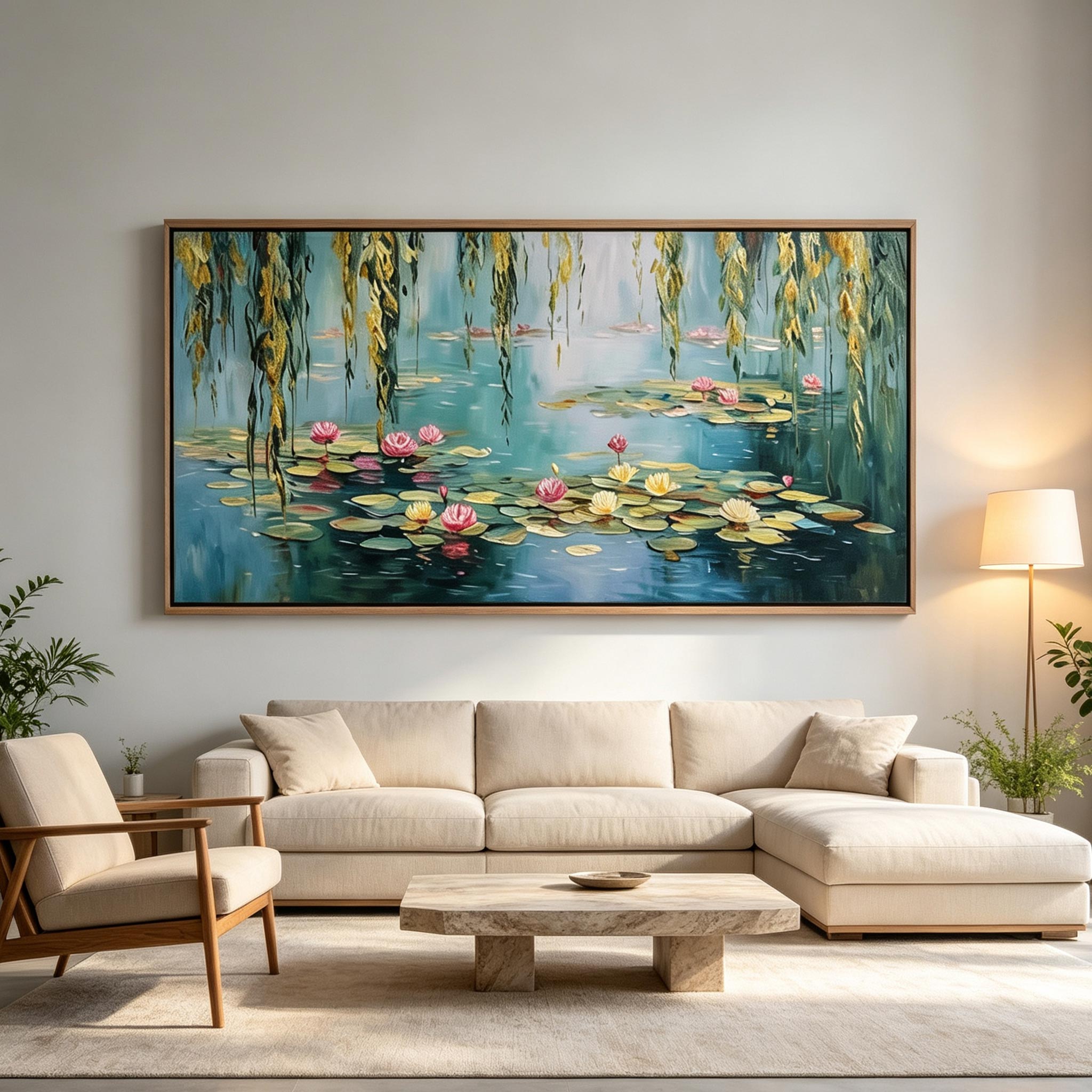 Water Lily Pond Wall Art #FL074
