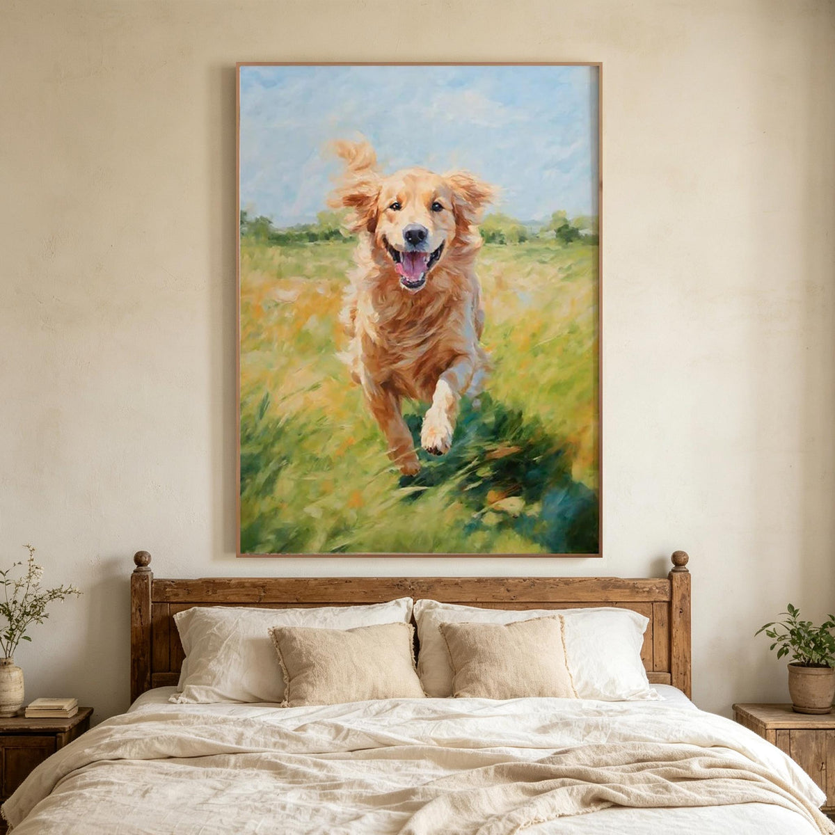 Running Golden Retriever Wall Art #AN018