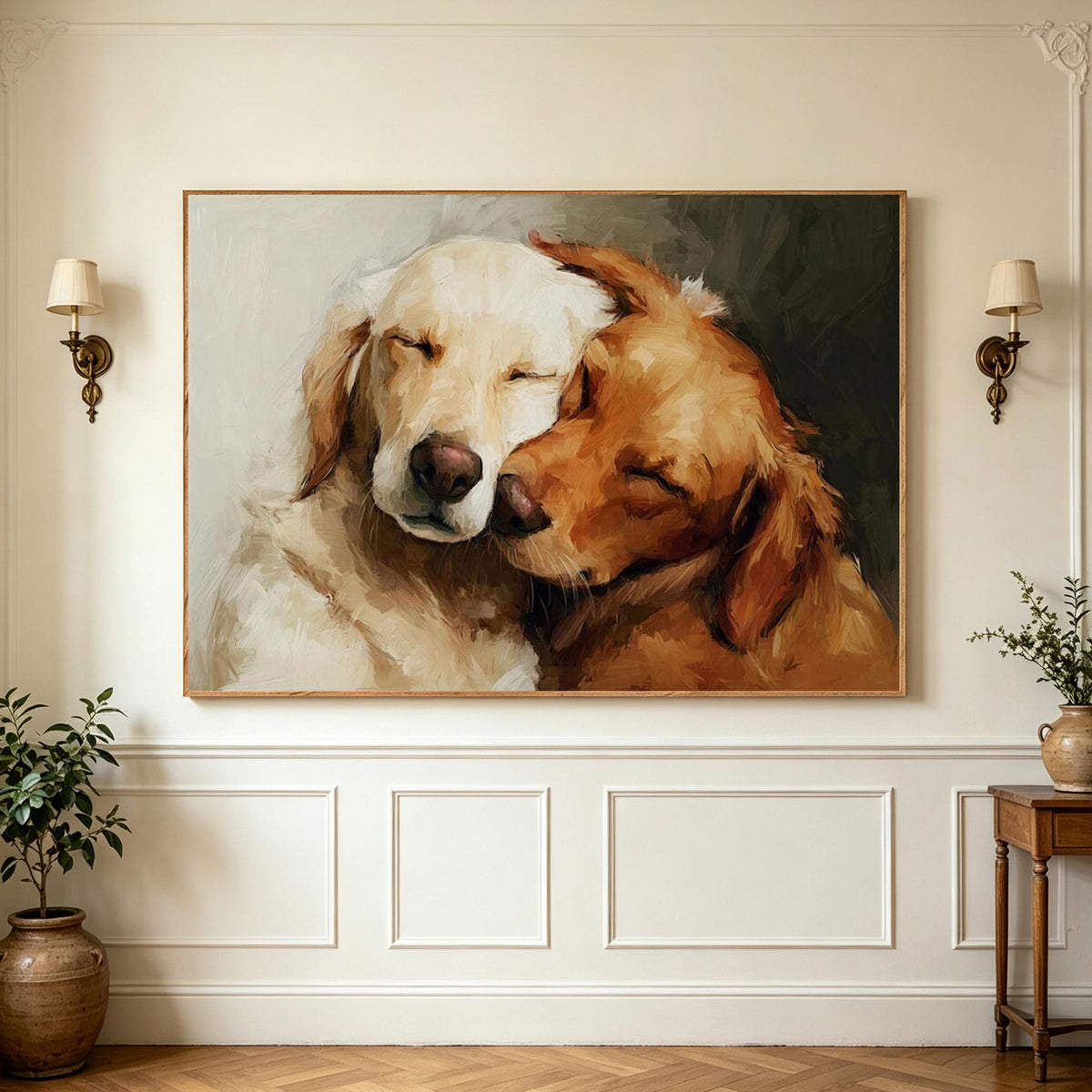 Golden Retriever Pair Wall Art #AN008
