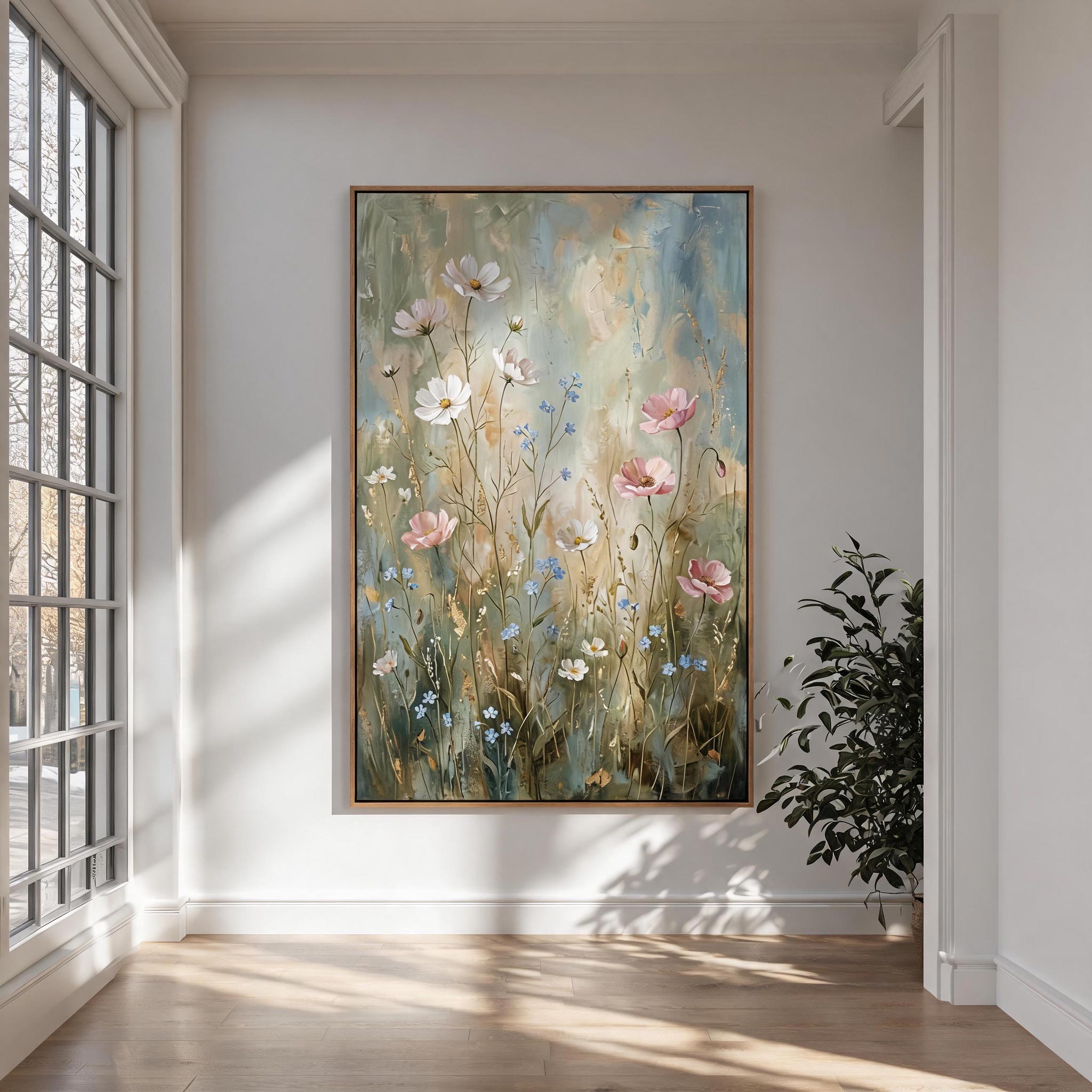 Soft Wildflower Meadow Wall Art #FL049