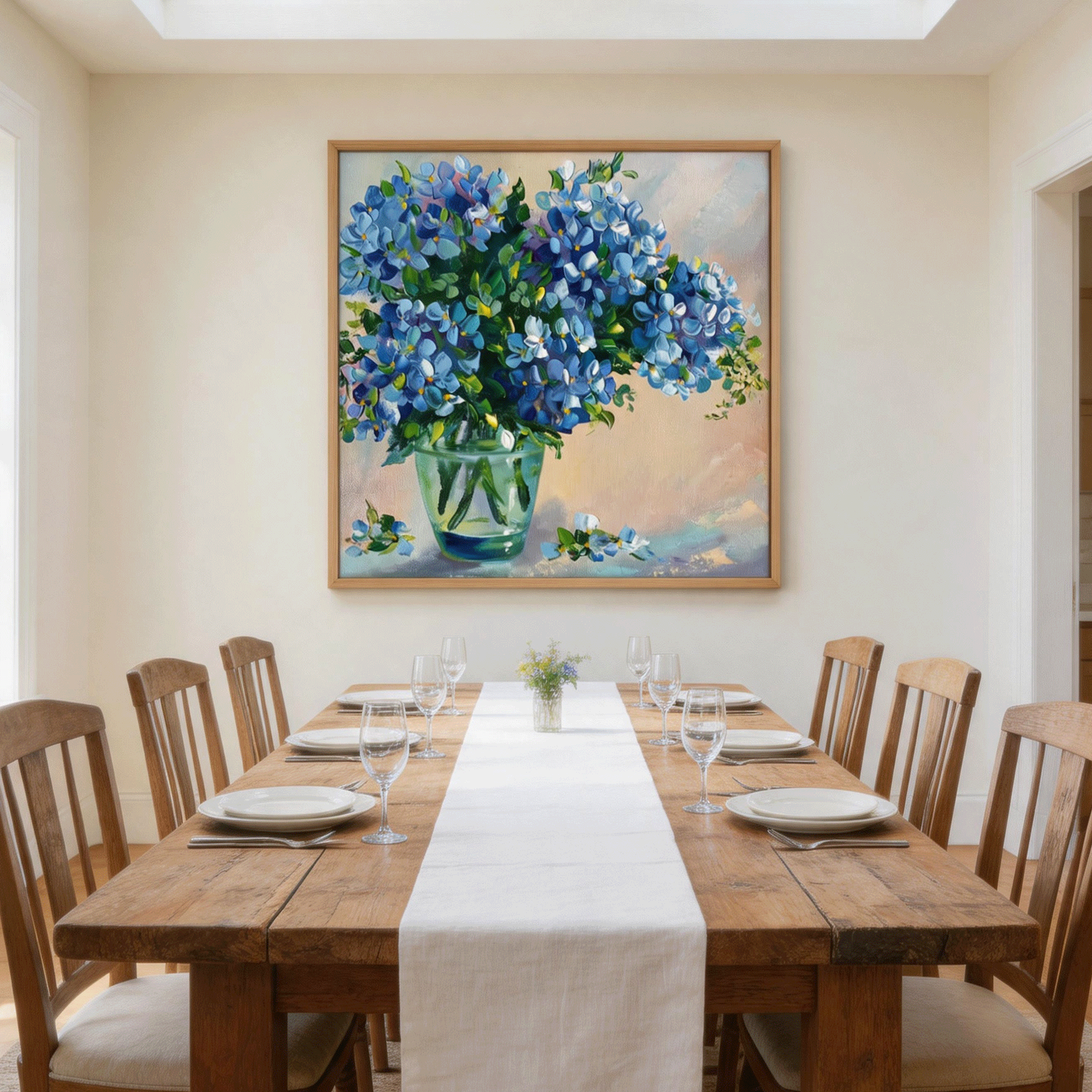 Blue Hydrangea Floral Wall Art #FL066