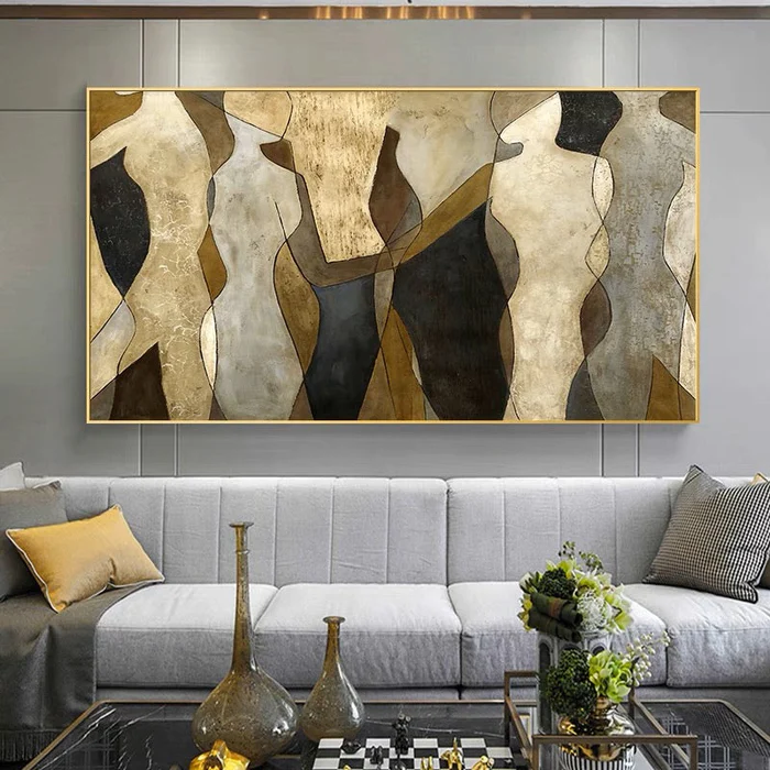 Golden Forms — Abstract Figurative Body Canvas Wall Art in Earth & Gold #BA003